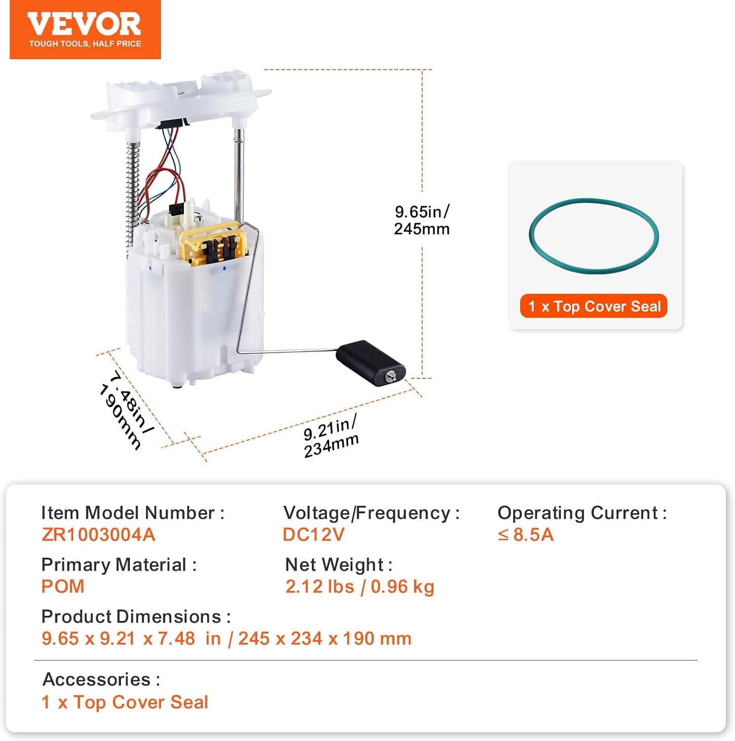 image:imageVEVOR Electric Fuel Pump Module Assembly Compatible with Pontiac Vibe 20052010 for Toyota Corolla 20052018 for Toyota Matrix 20052013 18L 24L Replace E3781M MU1718 F2792A FG1640 FG0938SP7029M for Chrysler