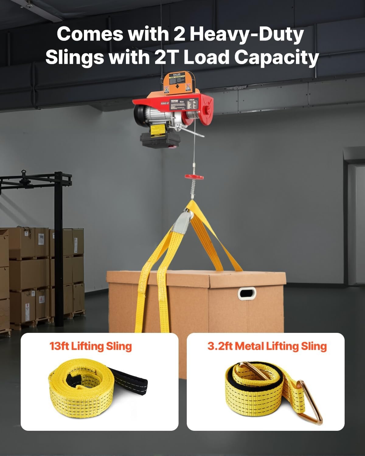 image:imageVEVOR Electric Hoist with Wireless Remote Control 110v 440lbs Electric Hoist with Remote Control 40ft20ft Lifting Height Motor for Garage Warehouse Factory440lbs