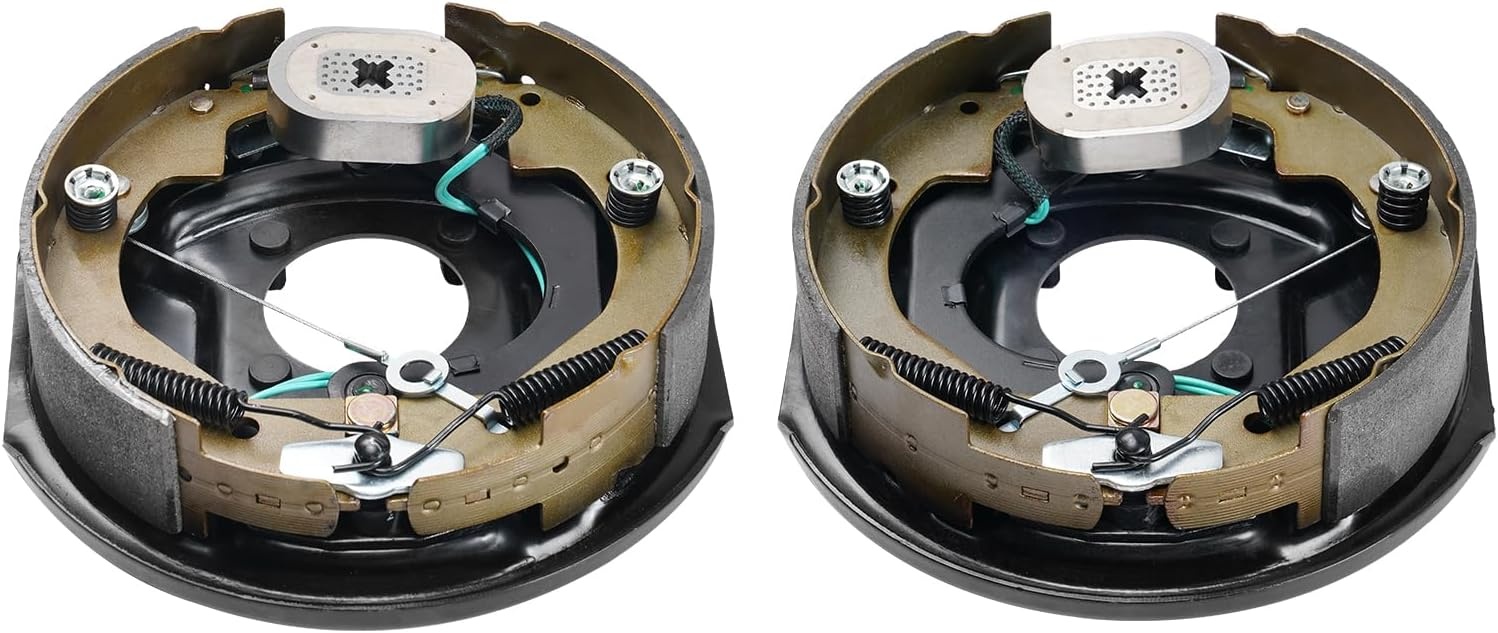 image:imageVEVOR Electric Trailer Brake Assembly 10 x 214 1 Pair SelfAdjusting Electric Brakes Kit for 3500 lbs Axle 4Hole Mounting Backing Plates for Brake System Part Replacement 1 Right 1 Left1 Pair Brakes