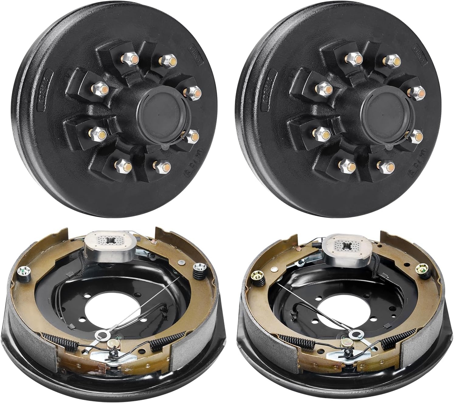 image:imageVEVOR Electric Trailer Brake Assembly 12 x 2 2 Pairs SelfAdjusting Electric Brakes Kit for 7000 lbs Axle 5Hole Mounting Backing Plates for Braking System Part Replacement 2 Right 2 Left Electric Brakes Kit for 7000 lbs Axle 5Hole Mounting Backing Plates for Braking System Part Replacement 2 Right 2 Left2 Brakes 2 Brake Drums