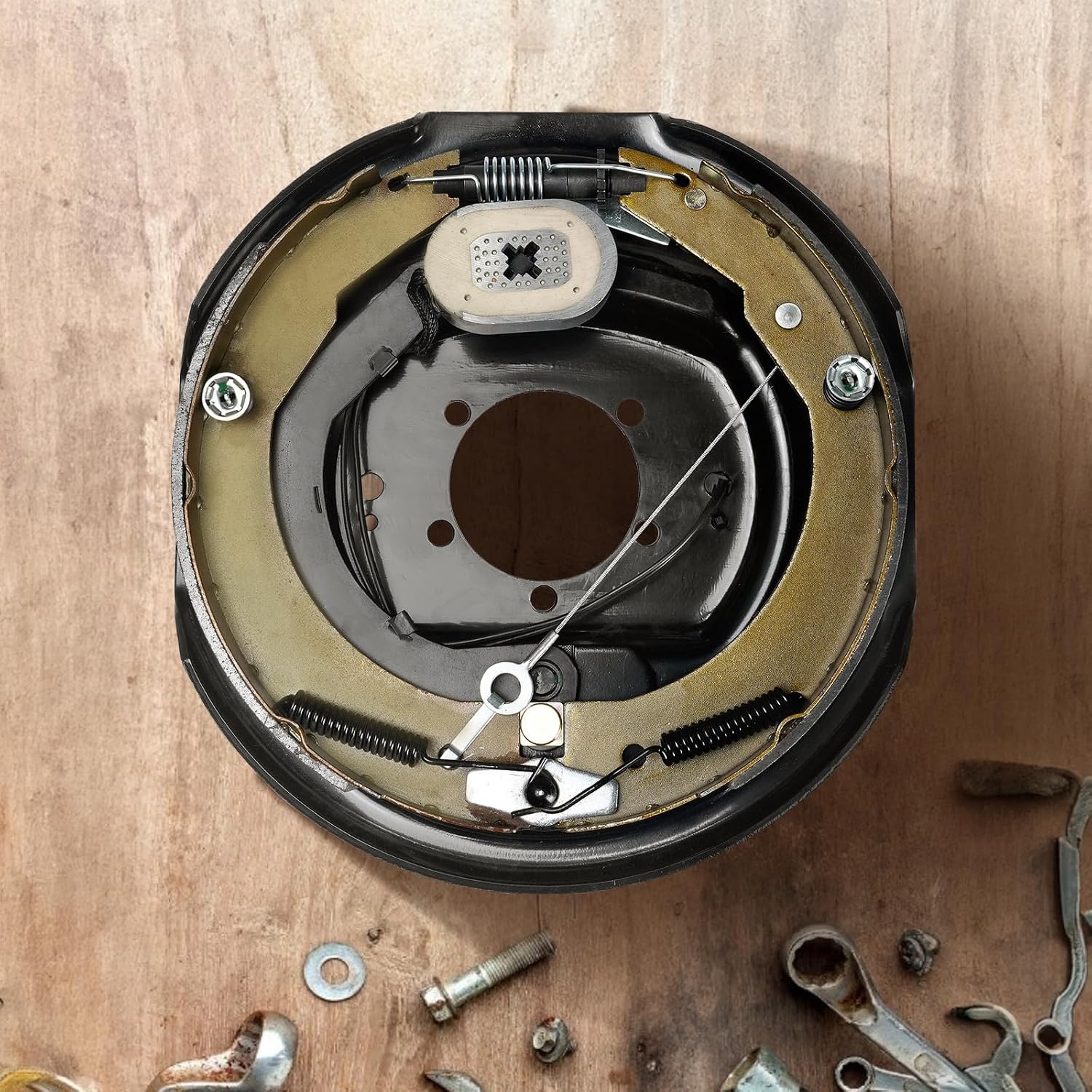 image:imageVEVOR Electric Trailer Brake Assembly 12 x 2 2 Pairs SelfAdjusting Electric Brakes Kit for 7000 lbs Axle 5Hole Mounting Backing Plates for Braking System Part Replacement 2 Right 2 Left Electric Brakes Kit for 7000 lbs Axle 5Hole Mounting Backing Plates for Braking System Part Replacement 2 Right 2 Left1 Pair Brakes