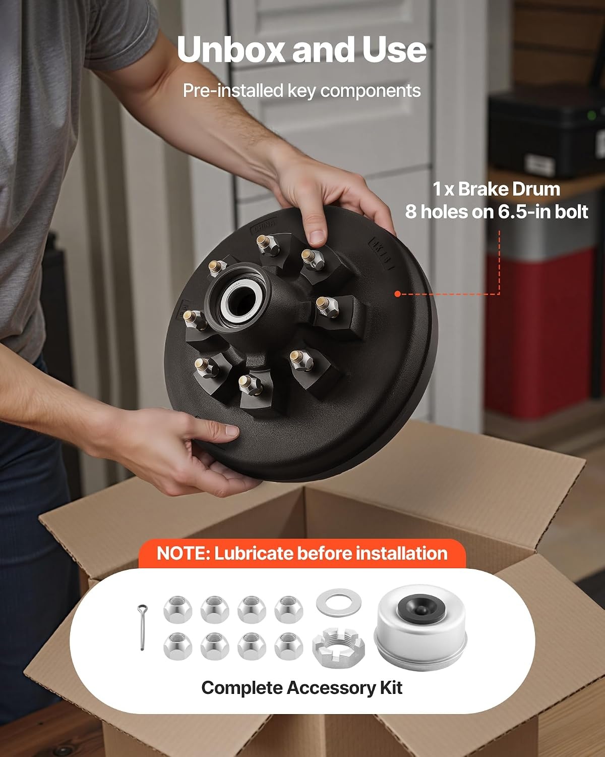 image:imageVEVOR Electric Trailer Brake Assembly 12 x 2 2 Pairs SelfAdjusting Electric Brakes Kit for 7000 lbs Axle 5Hole Mounting Backing Plates for Braking System Part Replacement 2 Right 2 Left Electric Brakes Kit for 7000 lbs Axle 5Hole Mounting Backing Plates for Braking System Part Replacement 2 Right 2 Left1 Brake Drums