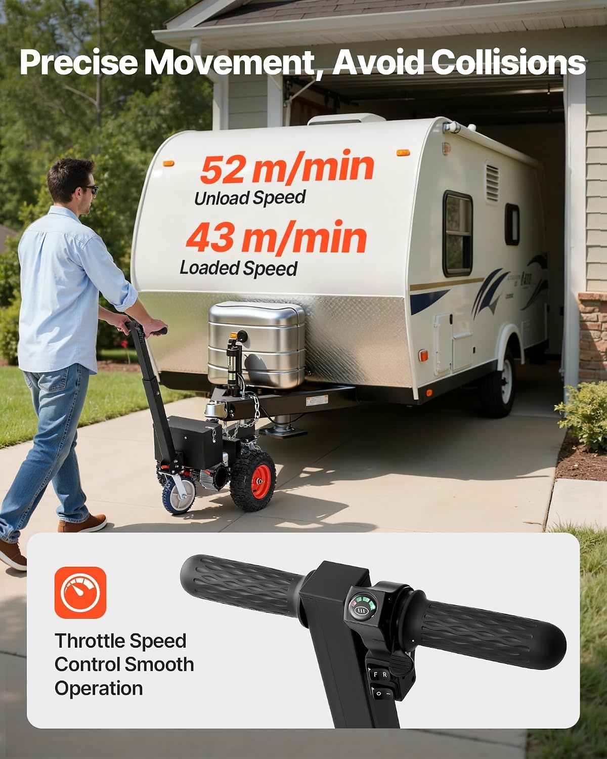 image:imageVEVOR Electric Trailer Dolly 3600 lbs Max Trailer Weight 600 lbs Max Tongue Weight DC 24V 800W Motorized Trailer Dolly with 2 amp 178 Inch Hitch Balls for RV Campers Cargo amp Utility Boat Trailers
