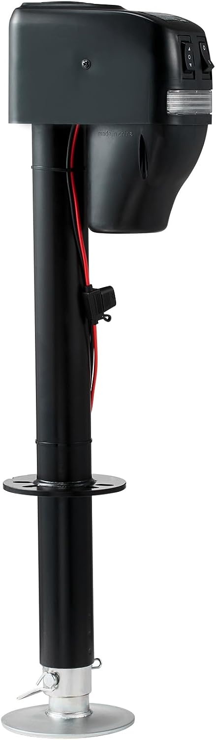 image:imageVEVOR Electric Trailer Jack 5000 lbs Heavy Duty RV Electric Power Tongue Jack with 2 Way Connector Manual Crank Handle amp Weatherproof Jack Cover 10283 Lift for RVs Trailers amp Campers Black4000LBS