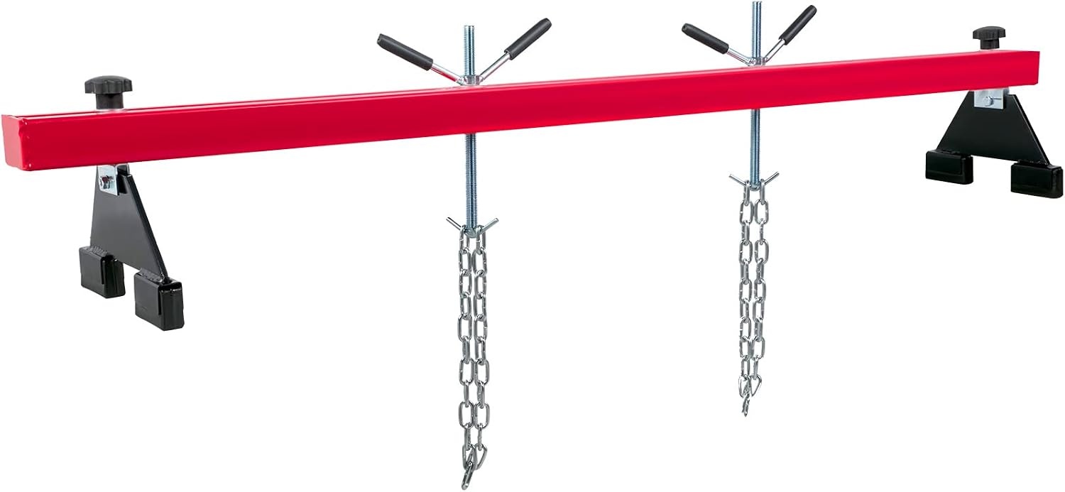 image:imageVEVOR Engine Support Bar 1100 Lbs Capacity Engine Transverse Bar Engine Hoist 2 Point Lift Holder Hoist Dual Hooks Engine Hoist Keeps Engine Stable for Home Garages amp Auto Repair Shop