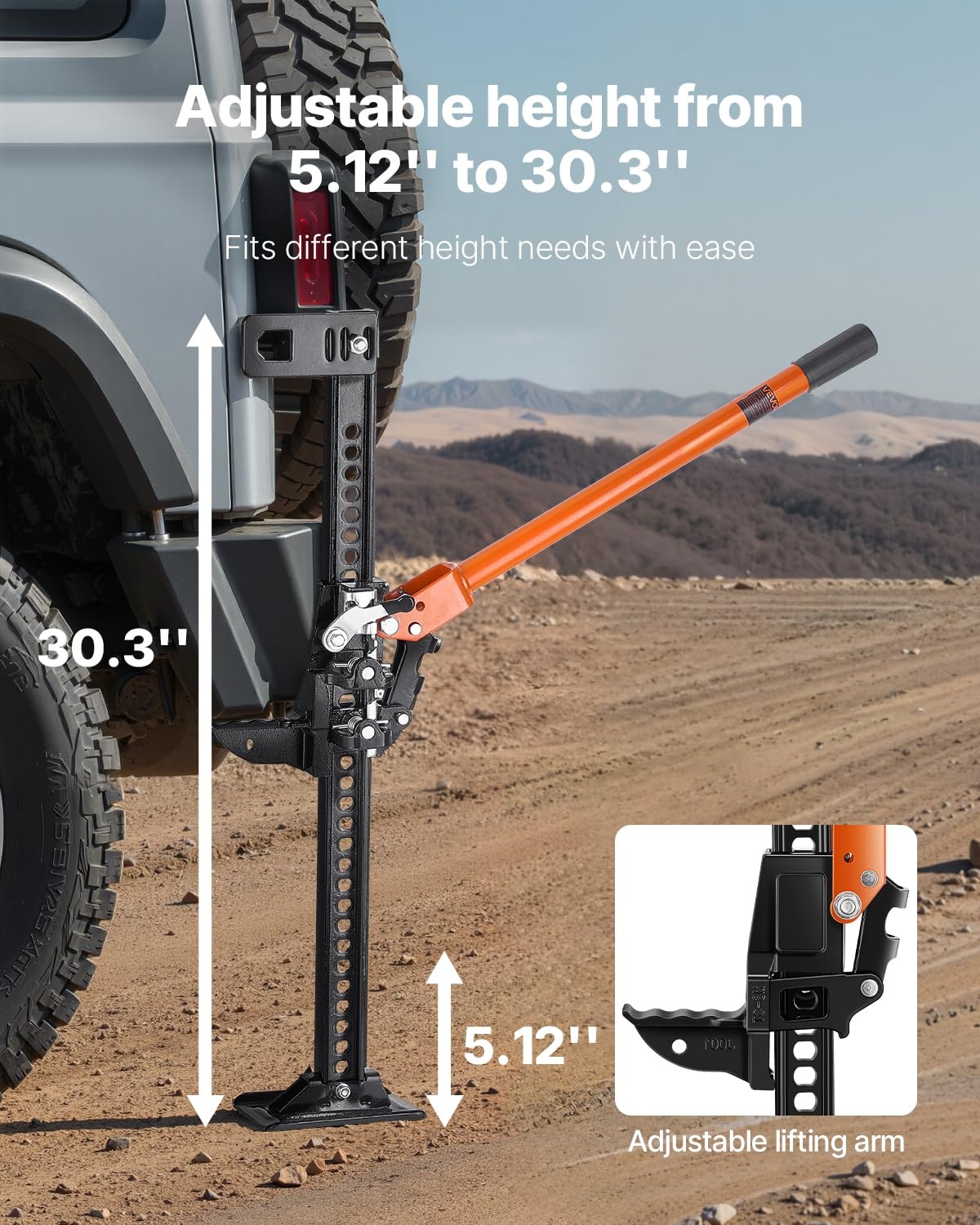 image:imageVEVOR Farm Jack 33 Utility High Lift Farm Jack 318 Ton 7000 lbs Capacity Ratcheting Off Road Utility Jacks HeavyDuty Lift Jacks with 51228 Lifting Range for Tractor Truck SUV36 inch