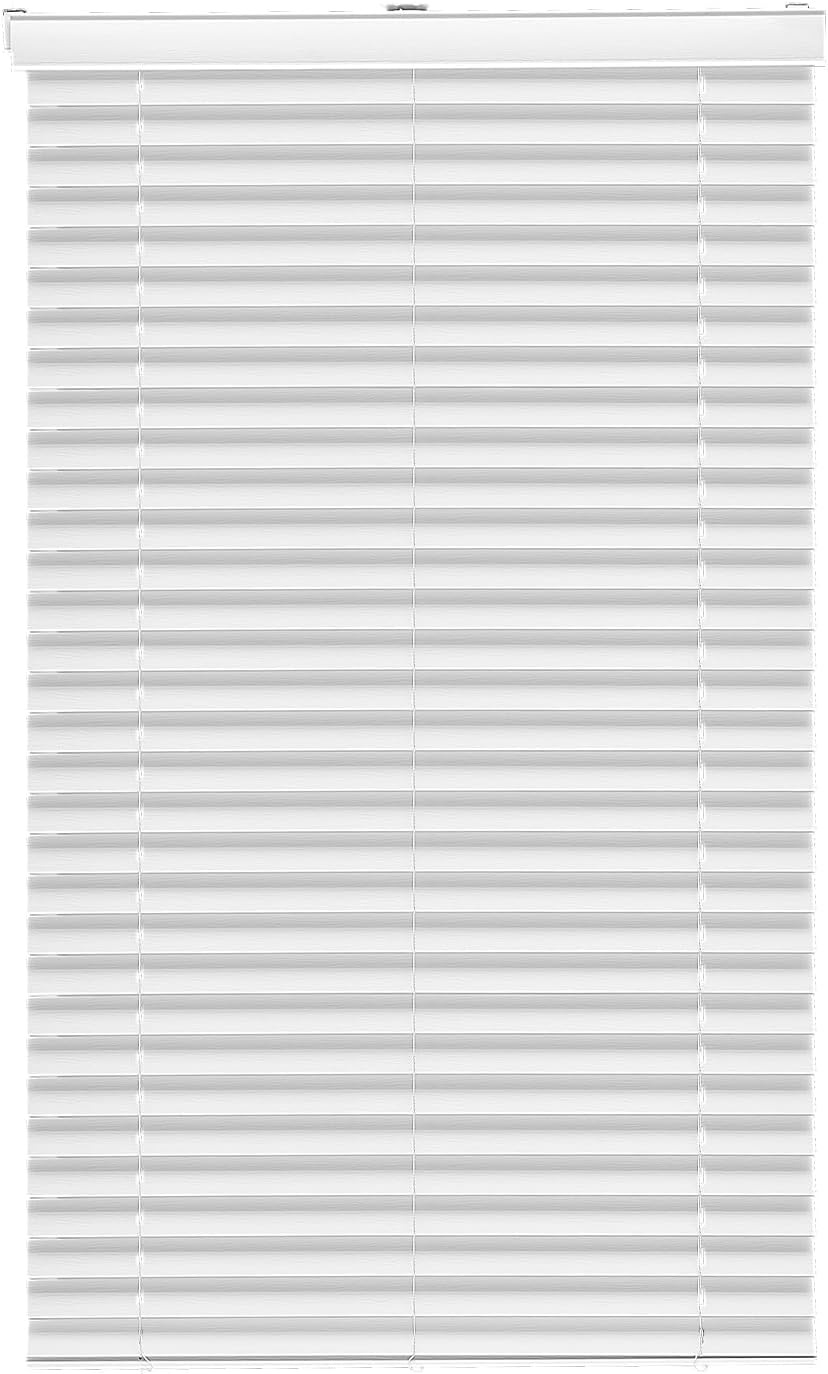 image:imageVEVOR Faux Wood Blinds 2 Slat 345 W x 60 H Cordless Window Blinds and Shades with Decorative Board Easy to Clean and Simple Light Adjustment for Room Darkening Home Interior Windows White