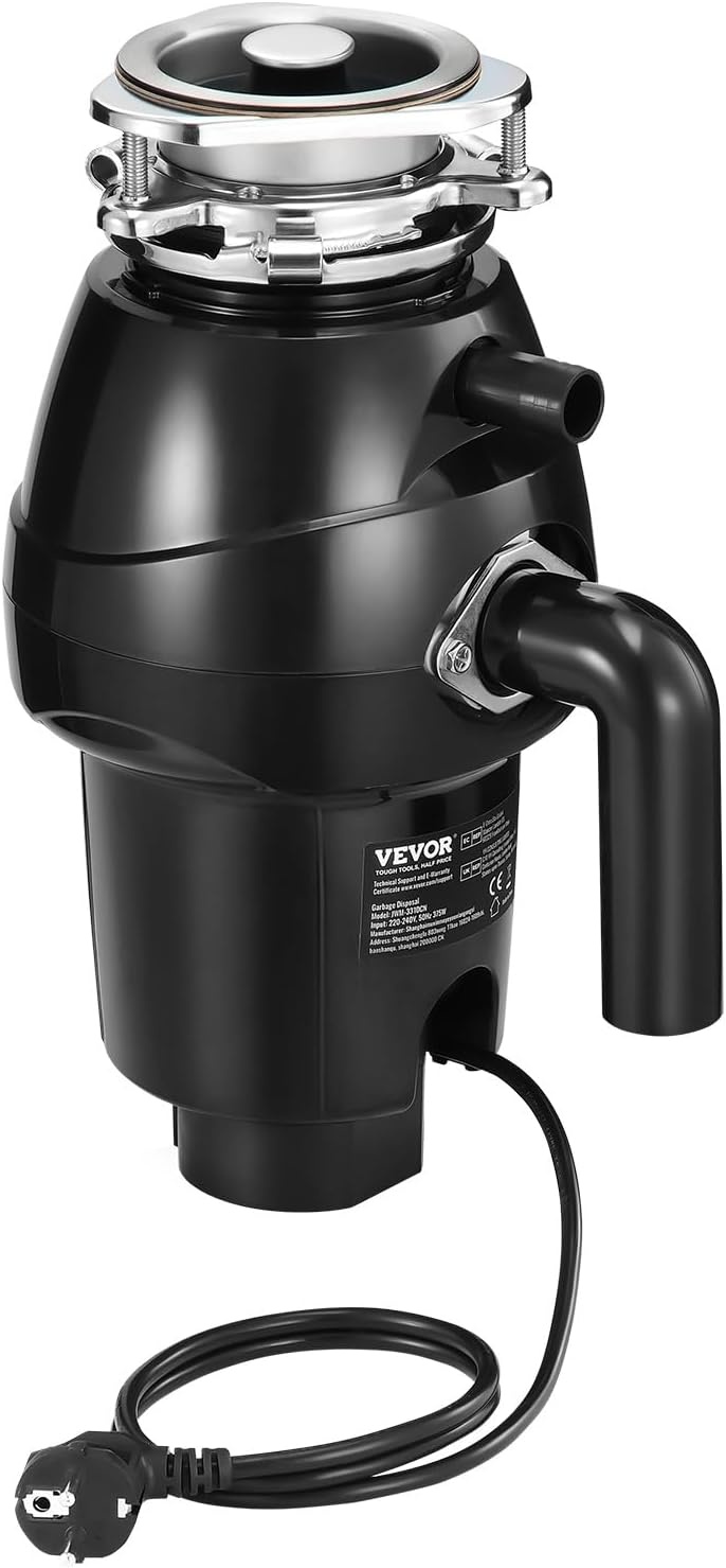 image:imageVEVOR Food Waste Garbage Disposal 34HP 1500RPM AC Motor Continuous Feed Kitchen Sink Garbage Disposer 3Bolt Mount Food Waste Grinding System with Splash Guard amp Power Cord for Kitchens12 HP 3450RPM