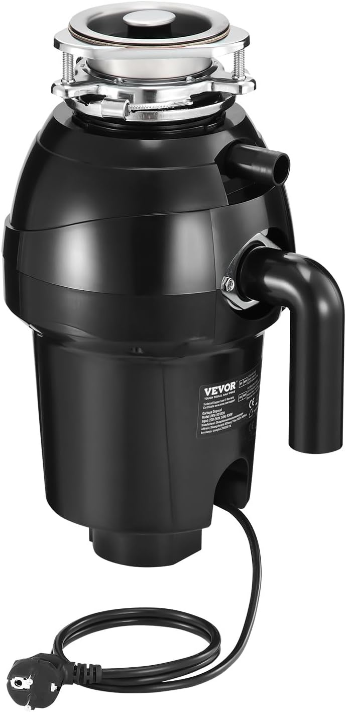 image:imageVEVOR Food Waste Garbage Disposal 34HP 1500RPM AC Motor Continuous Feed Kitchen Sink Garbage Disposer 3Bolt Mount Food Waste Grinding System with Splash Guard amp Power Cord for Kitchens125HP 3360RPM