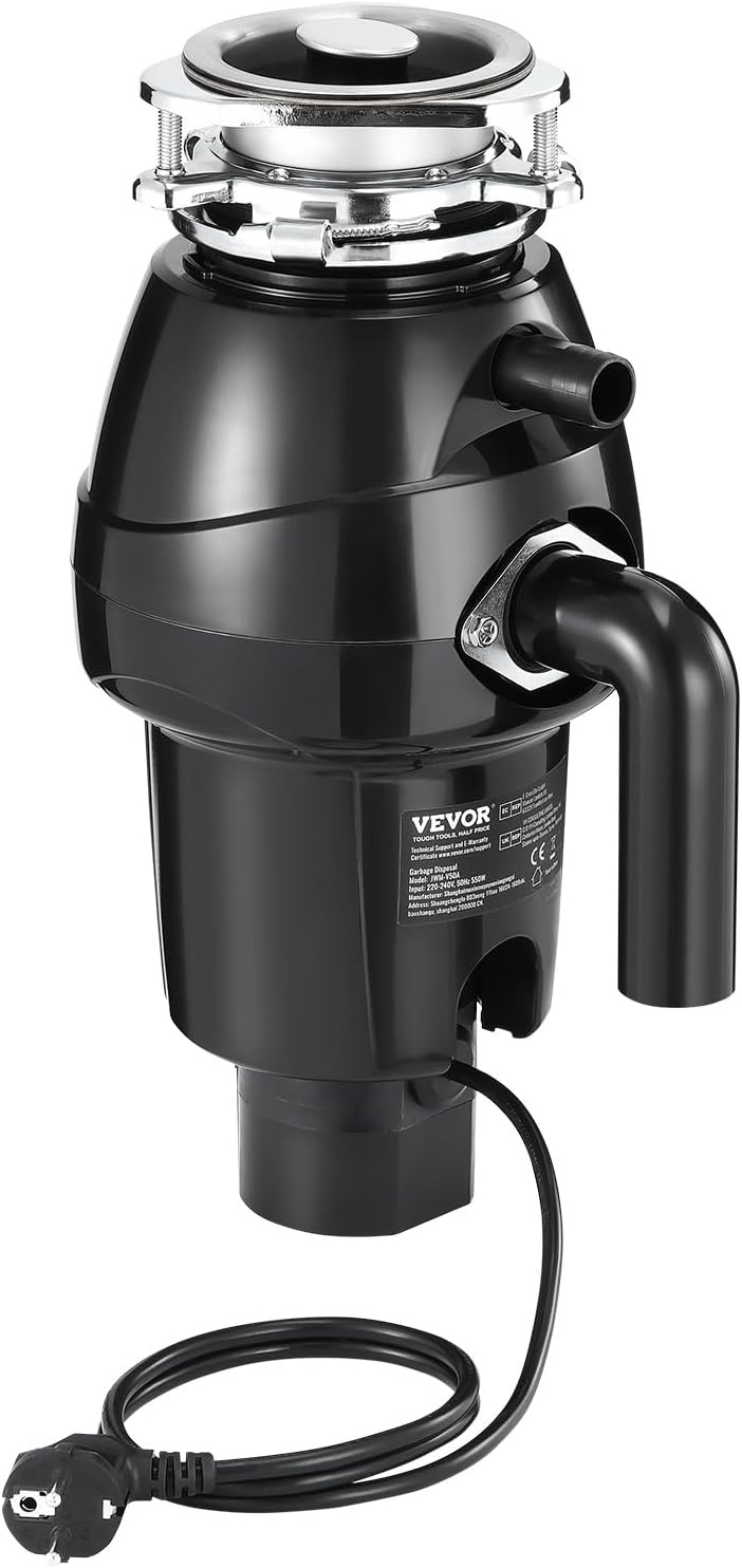 image:imageVEVOR Food Waste Garbage Disposal 34HP 1500RPM AC Motor Continuous Feed Kitchen Sink Garbage Disposer 3Bolt Mount Food Waste Grinding System with Splash Guard amp Power Cord for Kitchens34 HP 3260RPM