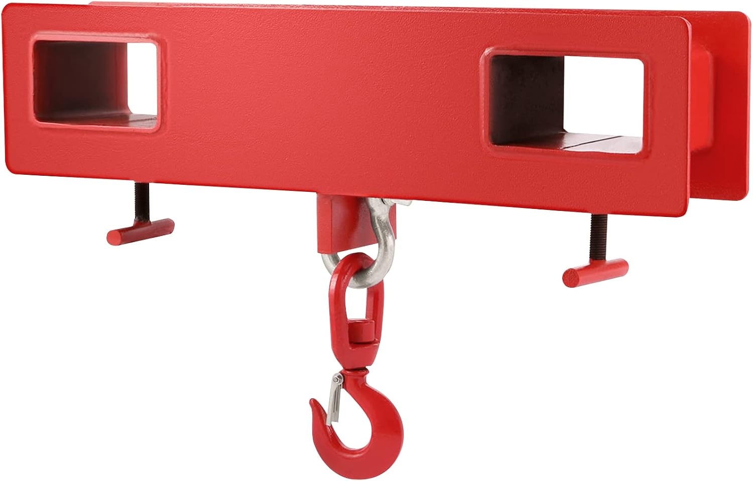 image:imageVEVOR Forklift Lifting Hook 4400lbs Capacity Forklift Lifting Hoist Red Forklift Mobile Crane with Swivel Hook and Two Large TScrews Hook Forklift Lifting Hoist Fork Lifting Attachment4400 LBS