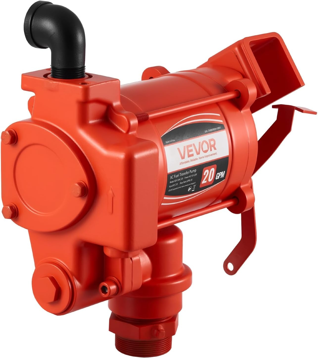image:imageVEVOR Fuel Transfer Pump 110V 15 GPM 57 Lmin AC Electric Oil Transfer Pump 8 ft24 m Max Suction Lift 37 ft1128 m Max Lift Overheat Protection for Gasoline Diesel Kerosene Biodiesel Ethanol110V 20GPM with Accessories