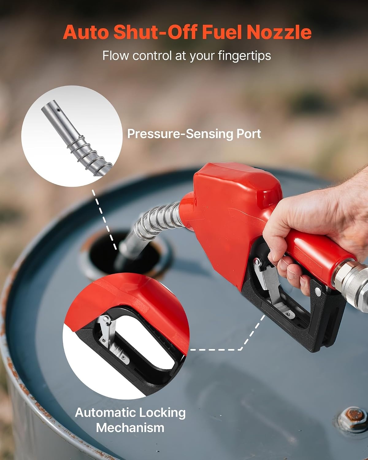 image:imageVEVOR Fuel Transfer Pump 110V 16 GPM 60 Lmin AC Electric Oil Transfer Pump for Diesel Kerosene Biodiesel with Meter Auto Fuel Nozzle amp 2 Hoses 45 ft137 m Lift for Vehicles Construction Sites
