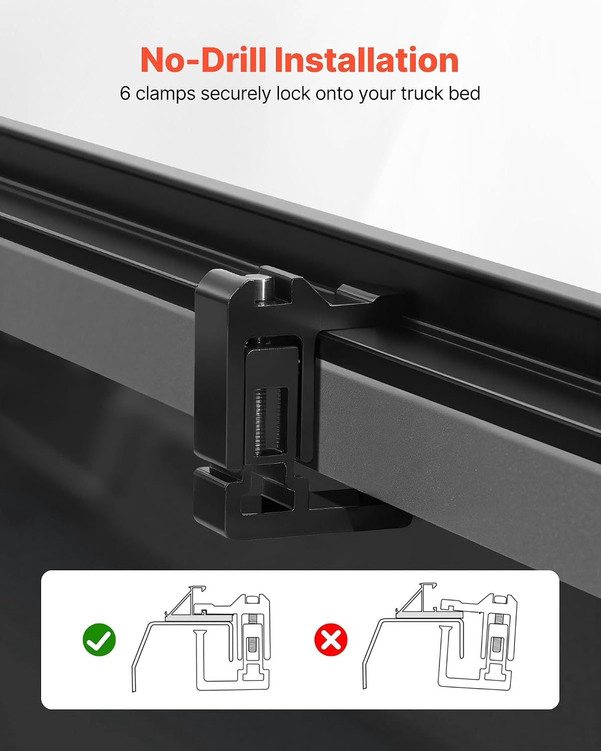 image:imageVEVOR Hard TriFold Truck Bed Tonneau Cover Compatible with 20192025 Dodge Ram 1500 56 ft 674 in Bed Waterproof LowProfile Hard Folding Truck Tonneau Cover with Aluminum Alloy Support Bar64ft