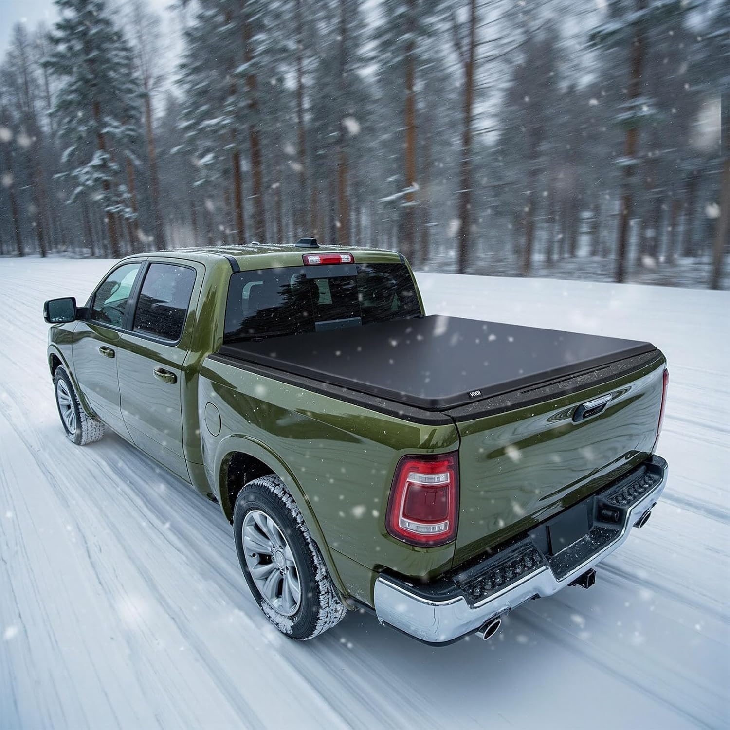 image:imageVEVOR Hard TriFold Truck Bed Tonneau Cover Compatible with 20192025 Dodge Ram 1500 56 ft 674 in Bed Waterproof LowProfile Hard Folding Truck Tonneau Cover with Aluminum Alloy Support Bar57ft