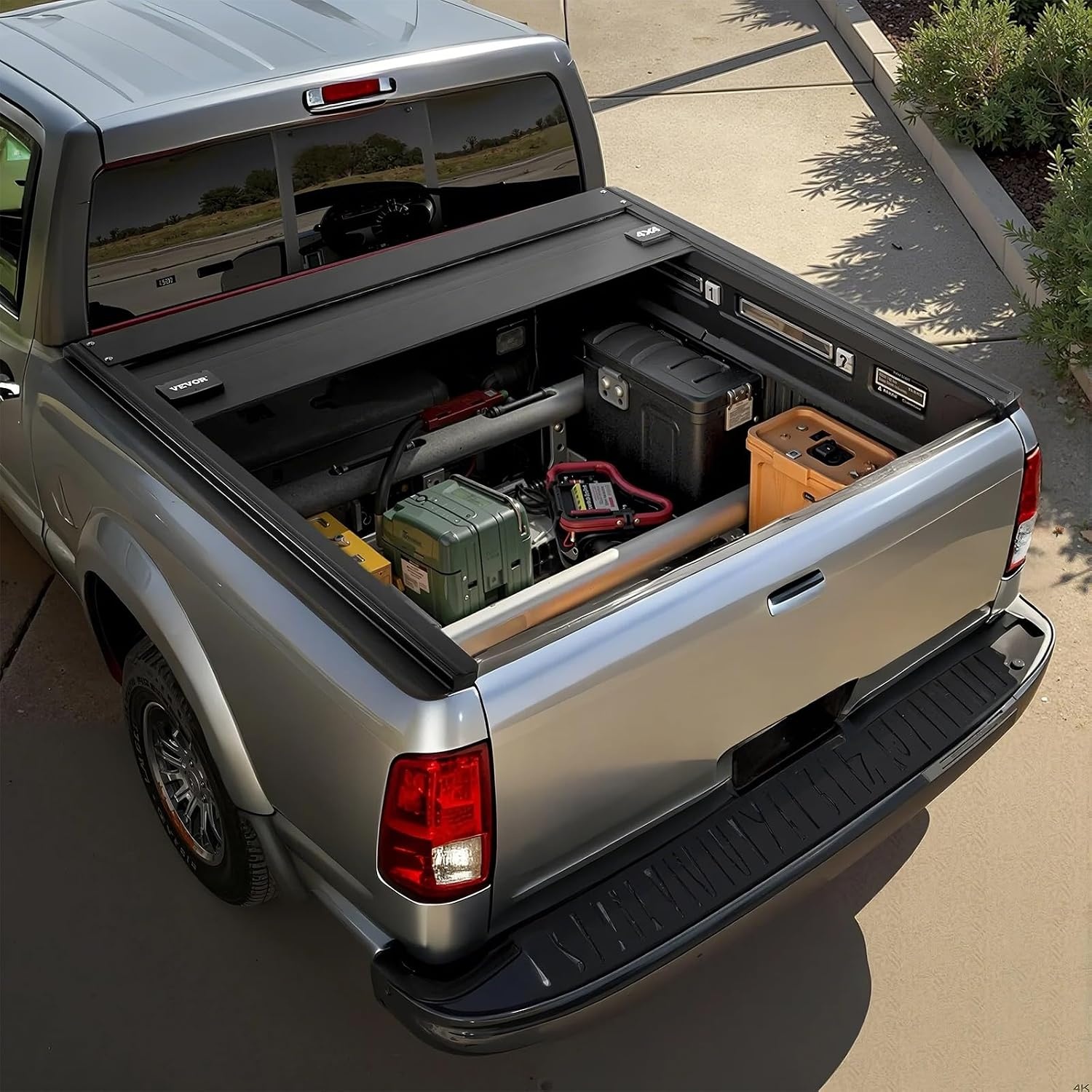 image:imageVEVOR Hard TriFold Truck Bed Tonneau Cover Compatible with 20192025 Dodge Ram 1500 56 ft 674 in Bed Waterproof LowProfile Hard Folding Truck Tonneau Cover with Aluminum Alloy Support Bar57ft