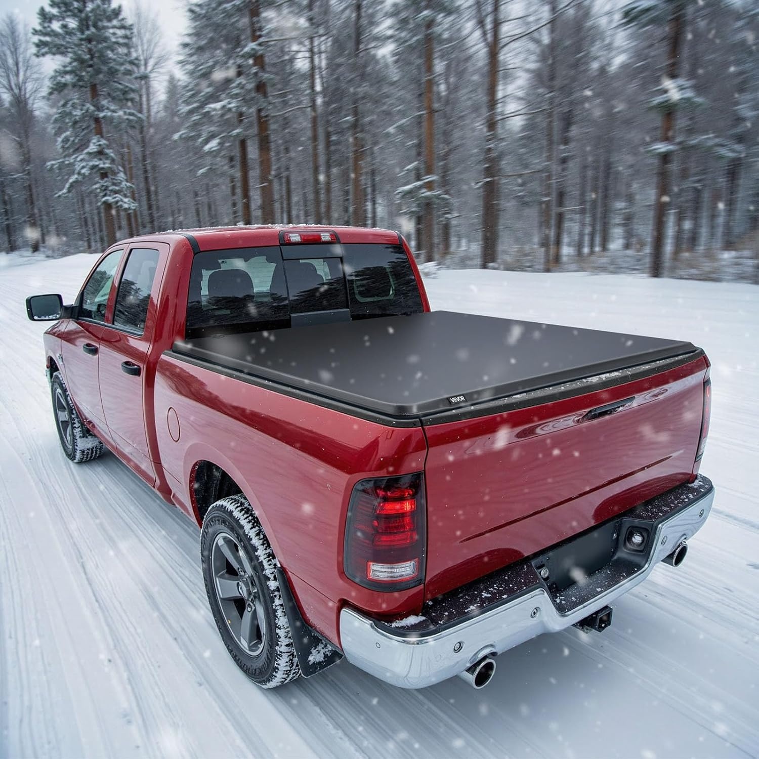 image:imageVEVOR Hard TriFold Truck Bed Tonneau Cover Compatible with 20192025 Dodge Ram 1500 56 ft 674 in Bed Waterproof LowProfile Hard Folding Truck Tonneau Cover with Aluminum Alloy Support Bar64ft