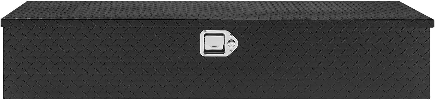 image:imageVEVOR Heavy Duty Aluminum Truck Bed Tool Box Diamond Plate Tool Box with Side Handle and Lock Keys Storage Tool Box Chest Box Organizer for Pickup Truck Bed RV Trailer 30x13x96 SilverBlack