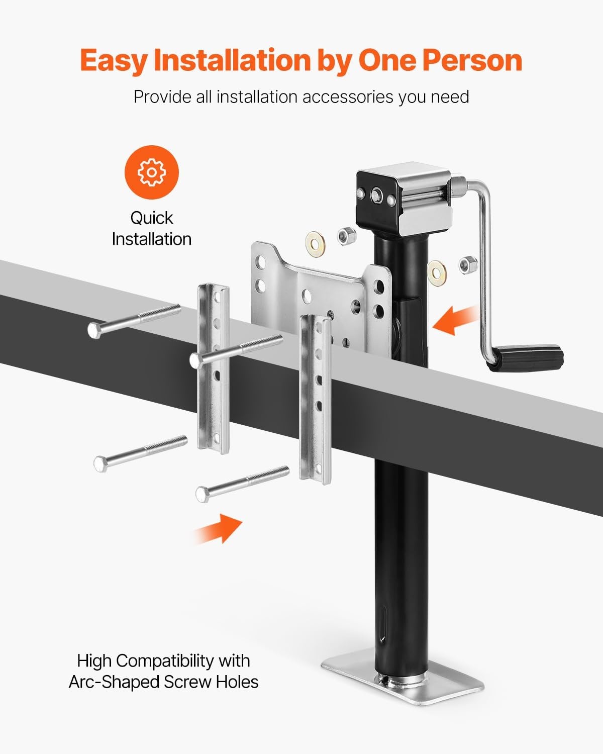 image:imageVEVOR Heavy Duty Swivel Trailer Jack 8000 lbs Static Load Capacity 285 Lift Jack Stand with Handle for RV Horse Utility and Yacht Trailers5000lbs
