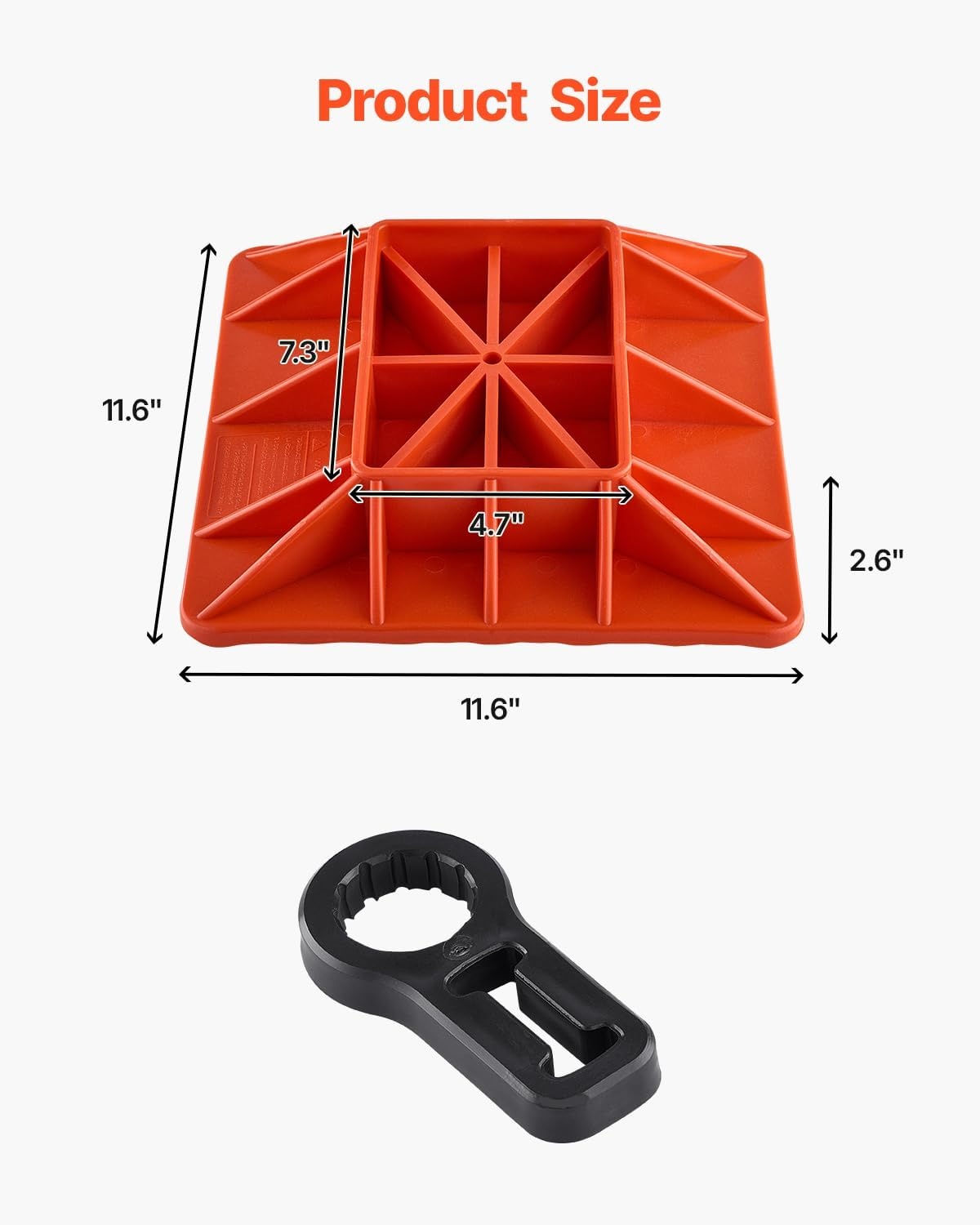 image:imageVEVOR High Lift Jack Base and Handle Keeper 116 x 116 Off Road Jack Stand Base with 7000 Pound Capacity HeavyDuty Farm Jacks Support Stand for Most Jacks with 73 x 47 Base Red