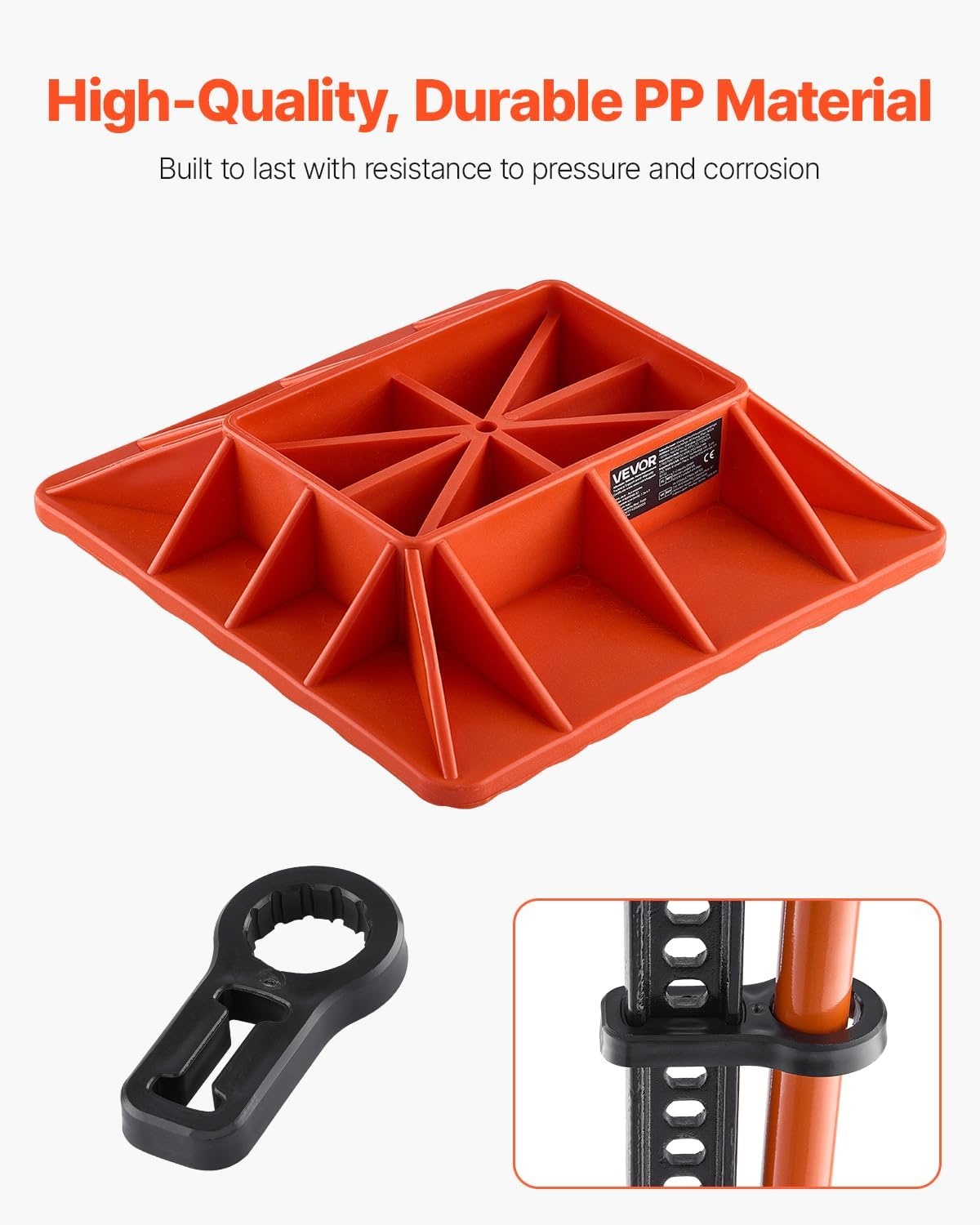 image:imageVEVOR High Lift Jack Base and Handle Keeper 116 x 116 Off Road Jack Stand Base with 7000 Pound Capacity HeavyDuty Farm Jacks Support Stand for Most Jacks with 73 x 47 Base Red
