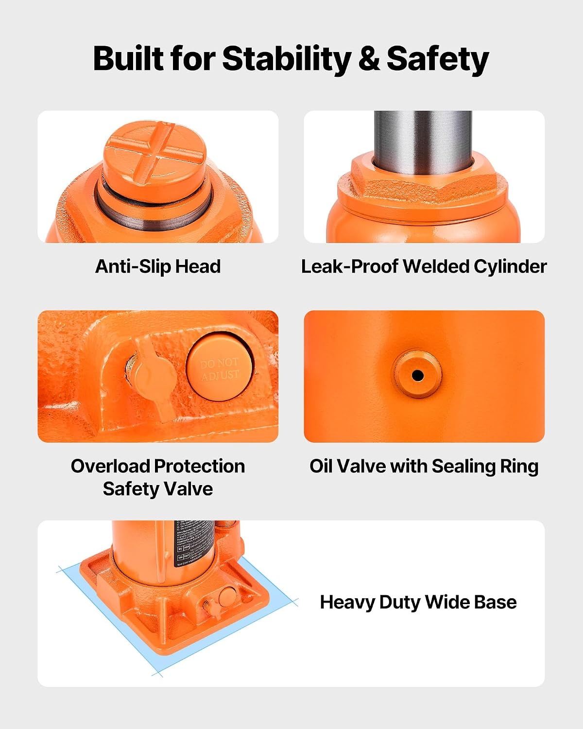 image:imageVEVOR Hydraulic Bottle Jack 20 Ton44092 lbs Low Profile Welded Bottle Jack with 669126 Lifting Range amp 3Section Long Handle for Car Pickup Truck RV Auto Repair Industrial Engineering12T