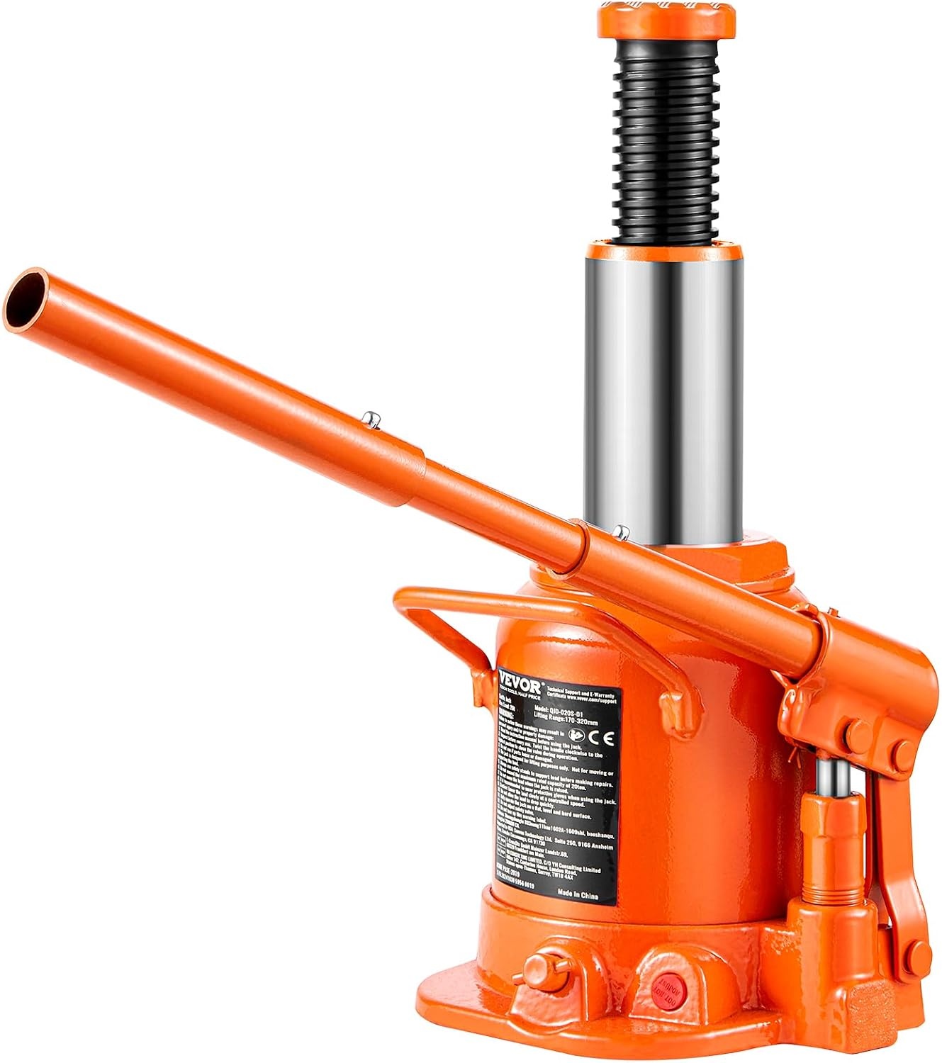 image:imageVEVOR Hydraulic Bottle Jack 20 Ton44092 lbs Low Profile Welded Bottle Jack with 669126 Lifting Range amp 3Section Long Handle for Car Pickup Truck RV Auto Repair Industrial Engineering20T