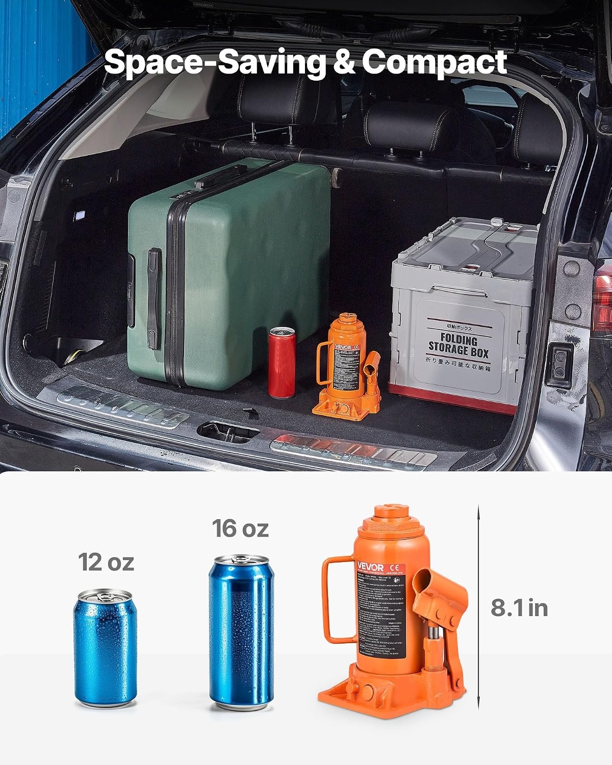 image:imageVEVOR Hydraulic Bottle Jack 20 Ton44092 lbs Low Profile Welded Bottle Jack with 669126 Lifting Range amp 3Section Long Handle for Car Pickup Truck RV Auto Repair Industrial Engineering12T