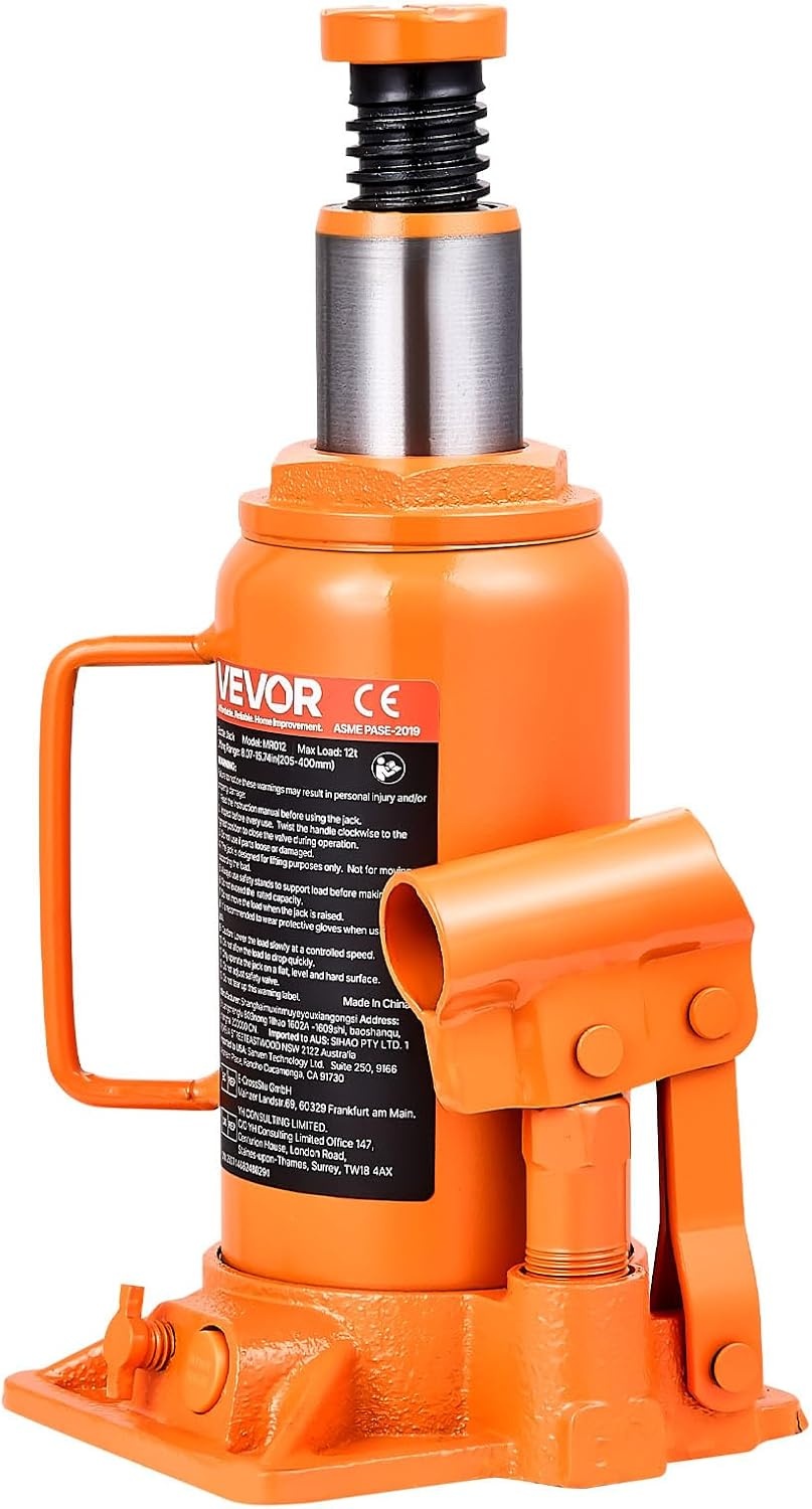 image:imageVEVOR Hydraulic Bottle Jack 20 Ton44092 lbs Low Profile Welded Bottle Jack with 669126 Lifting Range amp 3Section Long Handle for Car Pickup Truck RV Auto Repair Industrial Engineering12T