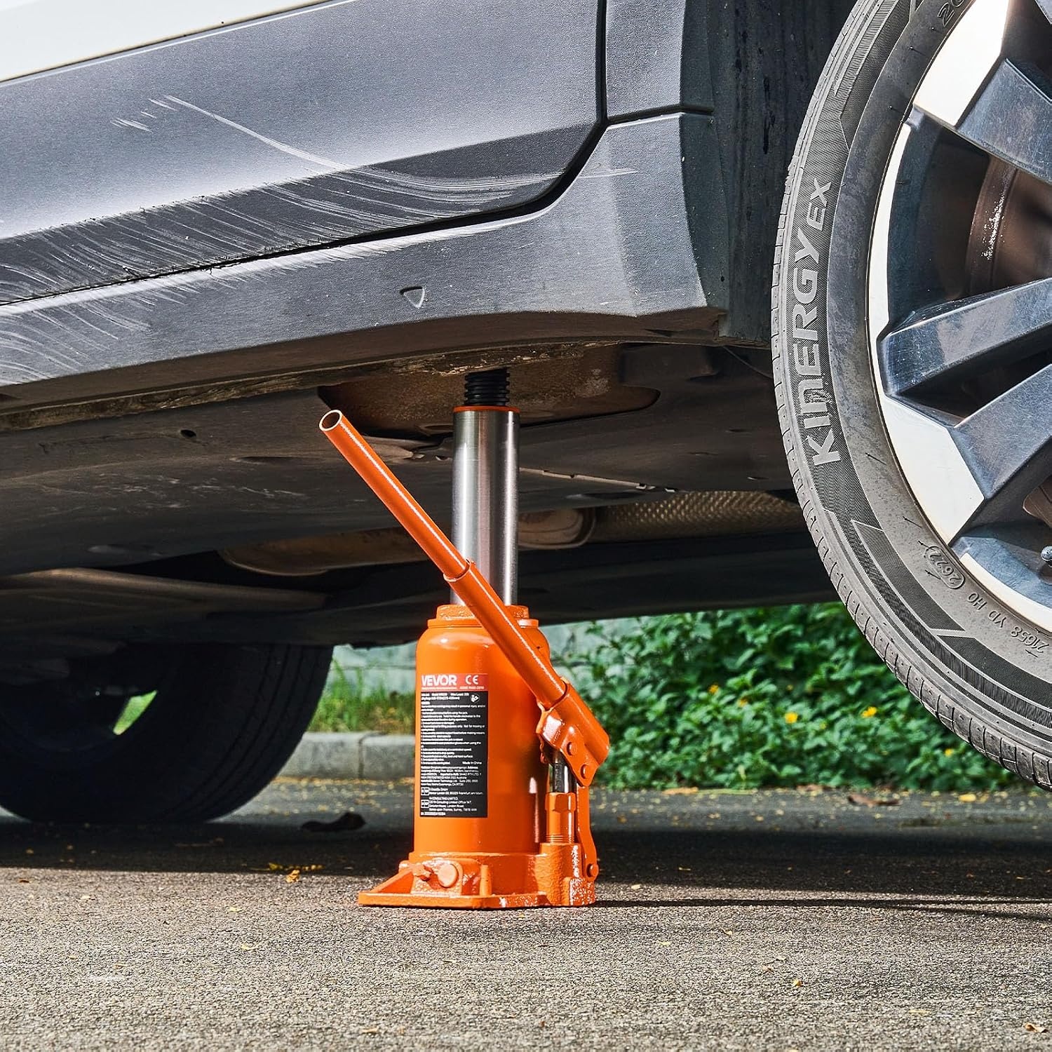 image:imageVEVOR Hydraulic Bottle Jack 20 Ton44092 lbs Low Profile Welded Bottle Jack with 669126 Lifting Range amp 3Section Long Handle for Car Pickup Truck RV Auto Repair Industrial Engineering20T Hight Profile