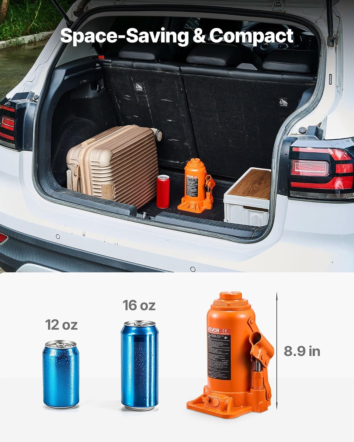 image:imageVEVOR Hydraulic Bottle Jack 20 Ton44092 lbs Low Profile Welded Bottle Jack with 669126 Lifting Range amp 3Section Long Handle for Car Pickup Truck RV Auto Repair Industrial Engineering20T Hight Profile