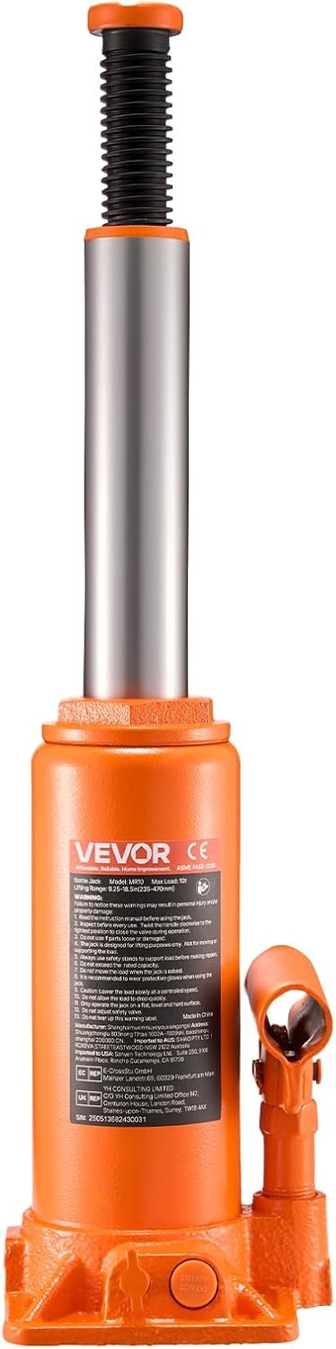 image:imageVEVOR Hydraulic Bottle Jack 30 Ton66138 lbs Welded Bottle Jack with 11221866 Lifting Range amp 3Section Long Handle for Car Pickup Truck RV Auto Repair Industrial Engineering10T