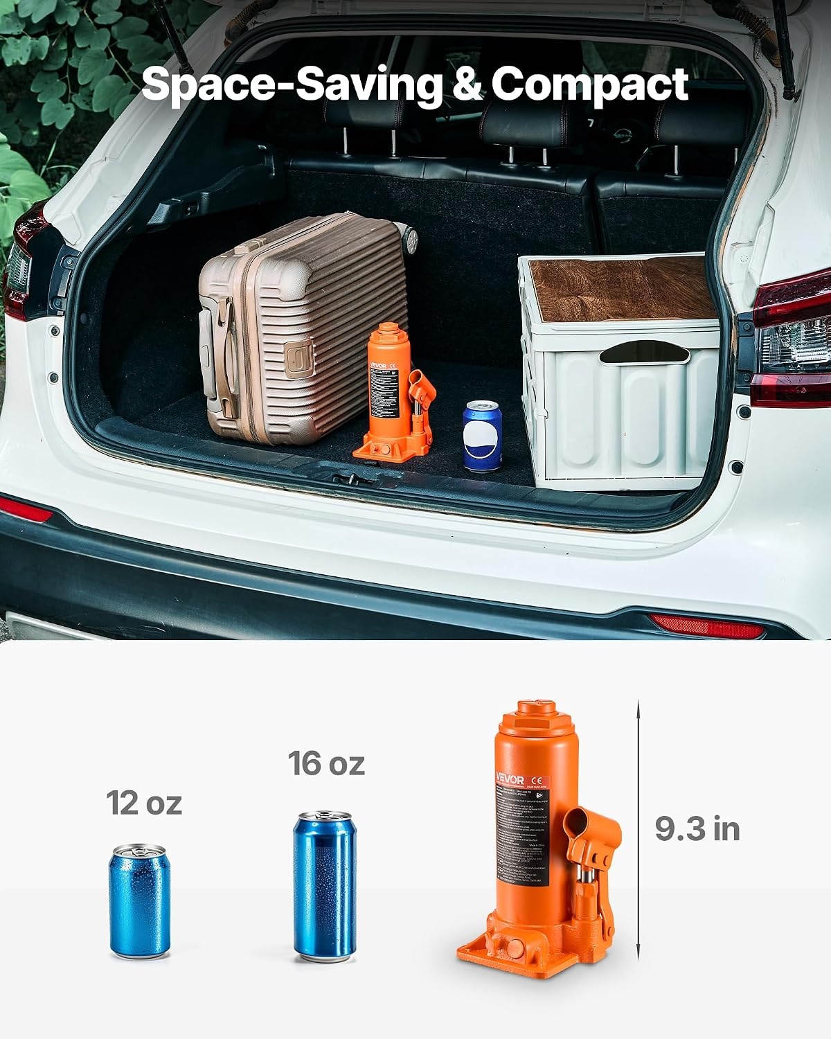 image:imageVEVOR Hydraulic Bottle Jack 30 Ton66138 lbs Welded Bottle Jack with 11221866 Lifting Range amp 3Section Long Handle for Car Pickup Truck RV Auto Repair Industrial Engineering10T