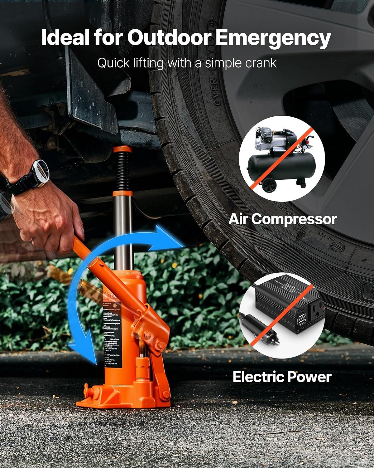 image:imageVEVOR Hydraulic Bottle Jack 30 Ton66138 lbs Welded Bottle Jack with 11221866 Lifting Range amp 3Section Long Handle for Car Pickup Truck RV Auto Repair Industrial Engineering6T