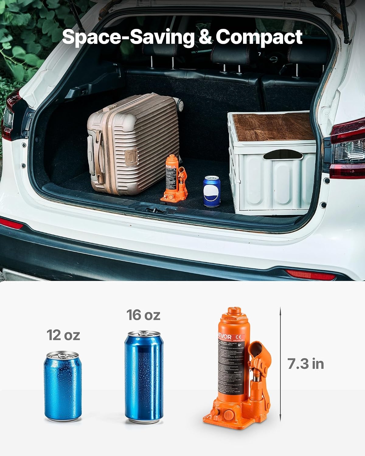 image:imageVEVOR Hydraulic Bottle Jack 30 Ton66138 lbs Welded Bottle Jack with 11221866 Lifting Range amp 3Section Long Handle for Car Pickup Truck RV Auto Repair Industrial Engineering4T