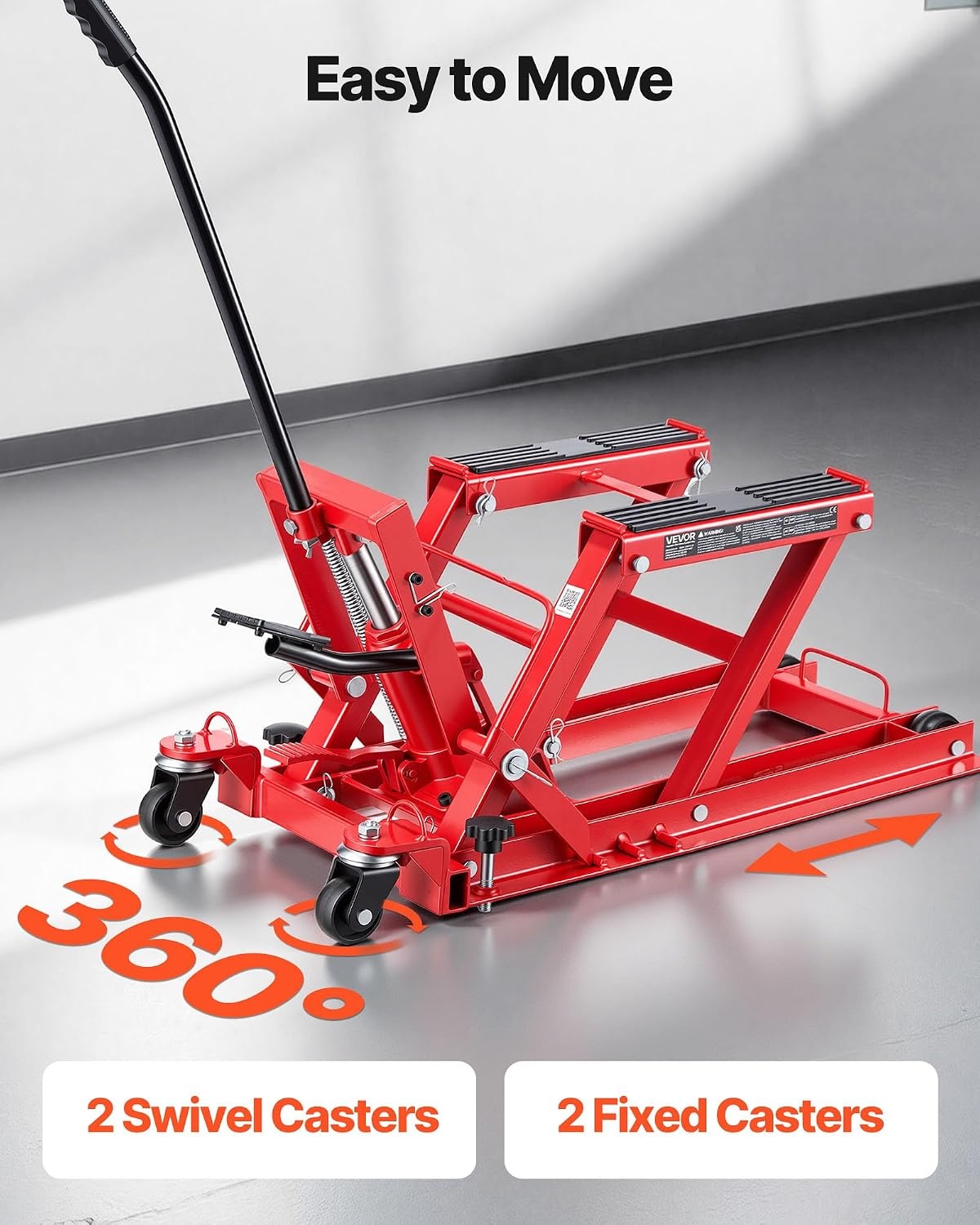 image:imageVEVOR Hydraulic Motorcycle Lift Jack 1500 LBS Capacity ATV Scissor Lift Jack Portable Motorcycle Lift Table with 4 Wheels Hydraulic FootOperated Hoist Stand for Motorcycle ATV UTV Powersports Portable Motorcycle Lift Table with 4 Wheels Hydraulic FootOperated Hoist Stand for ATV UTV PowersportsRed