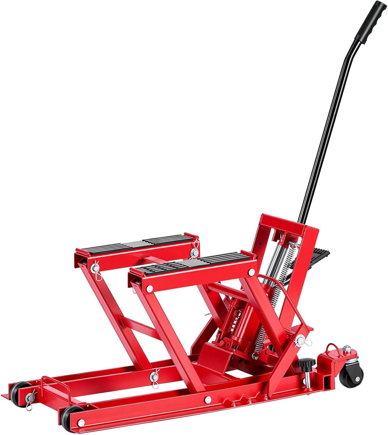 image:imageVEVOR Hydraulic Motorcycle Lift Jack 1500 LBS Capacity ATV Scissor Lift Jack Portable Motorcycle Lift Table with 4 Wheels Hydraulic FootOperated Hoist Stand for Motorcycle ATV UTV Powersports Portable Motorcycle Lift Table with 4 Wheels Hydraulic FootOperated Hoist Stand for ATV UTV PowersportsRed