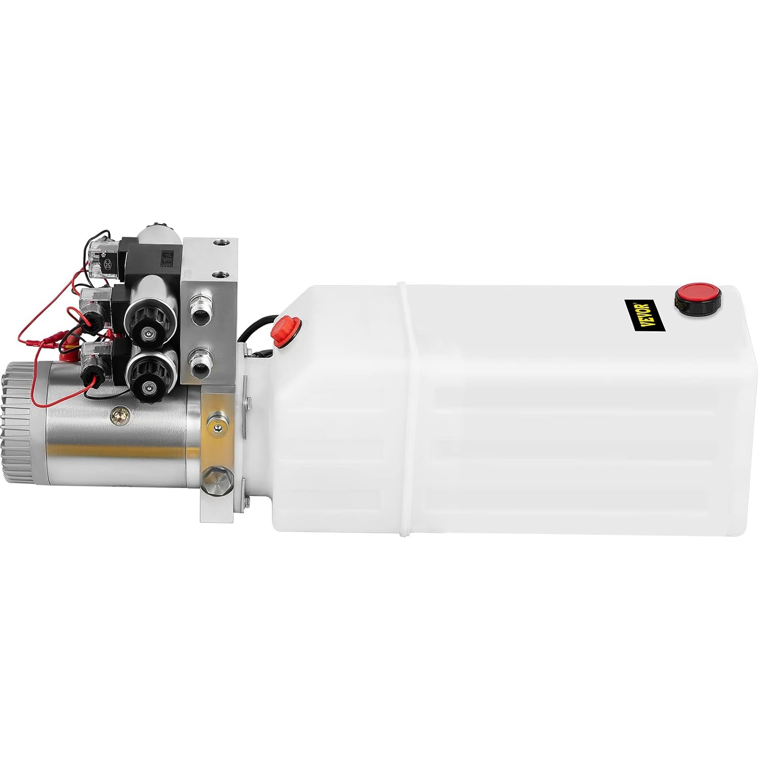 image:imageVEVOR Hydraulic Pump 12V DC Hydraulic Power Unit Double Acting Double Solenoid Hydraulic Power Pack Unit with 8L Plastic Tank Max Pressure 200 Bar for Car Liftng