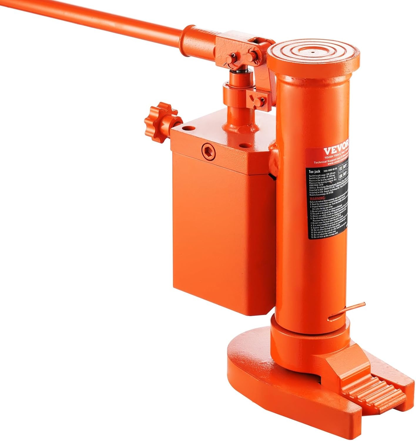 image:imageVEVOR Hydraulic Toe Jack 5 Ton On Toe Toe Jack Lift 10 Ton On Top Lift Capacity Machine Jack 1091 in Toe Height 146224 in Top Height 360 Rotatable Claw Jack for Machinery Industry