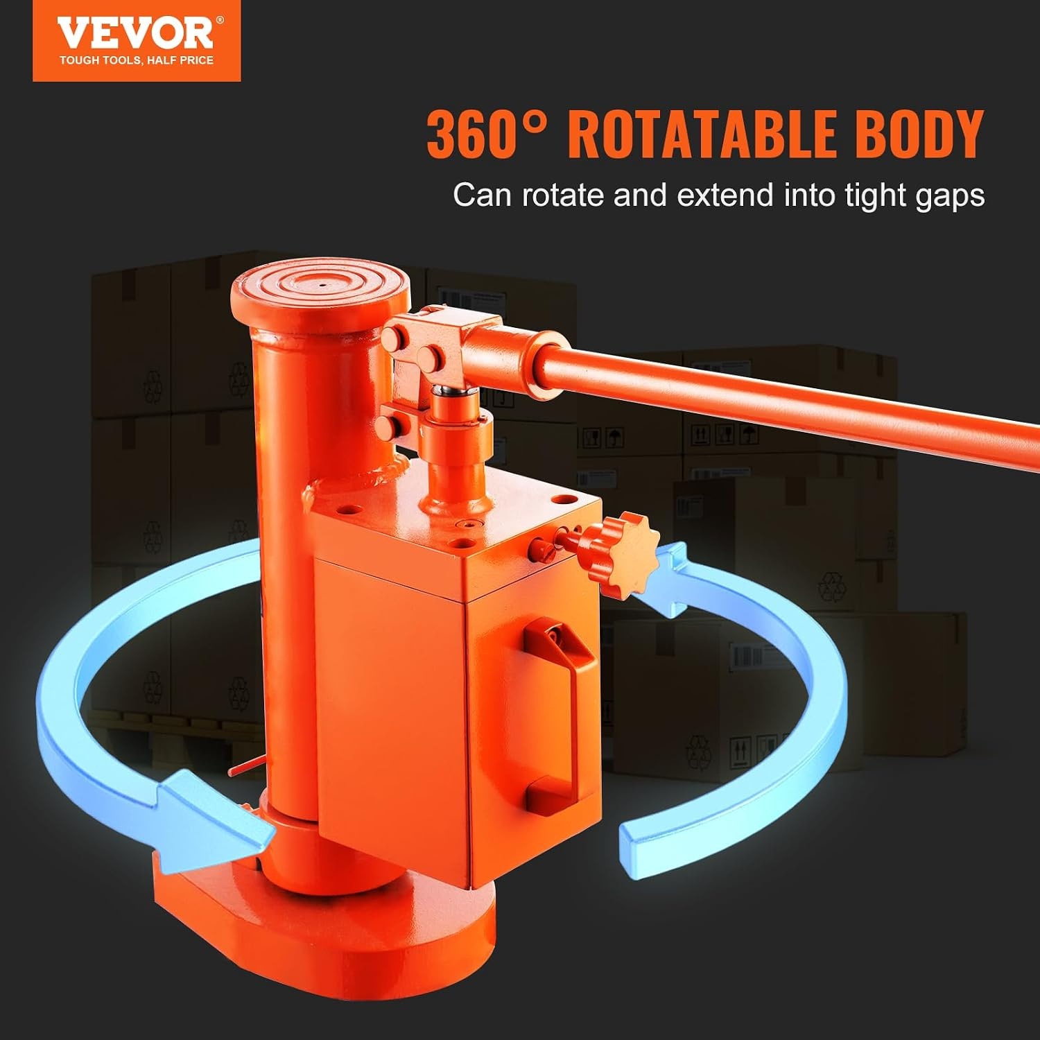 image:imageVEVOR Hydraulic Toe Jack 5 Ton On Toe Toe Jack Lift 10 Ton On Top Lift Capacity Machine Jack 1091 in Toe Height 146224 in Top Height 360 Rotatable Claw Jack for Machinery Industry