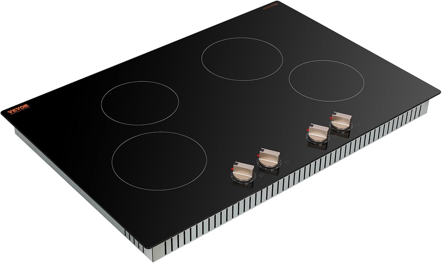 image:imageVEVOR Induction Cooktop 4 Burner 6600W Electric Countertop Burner Knob Control Builtin Stove Induction Cooktop with 12 Temperature Settings Glass Surface Auto ShutOff30in 4burnersknob control