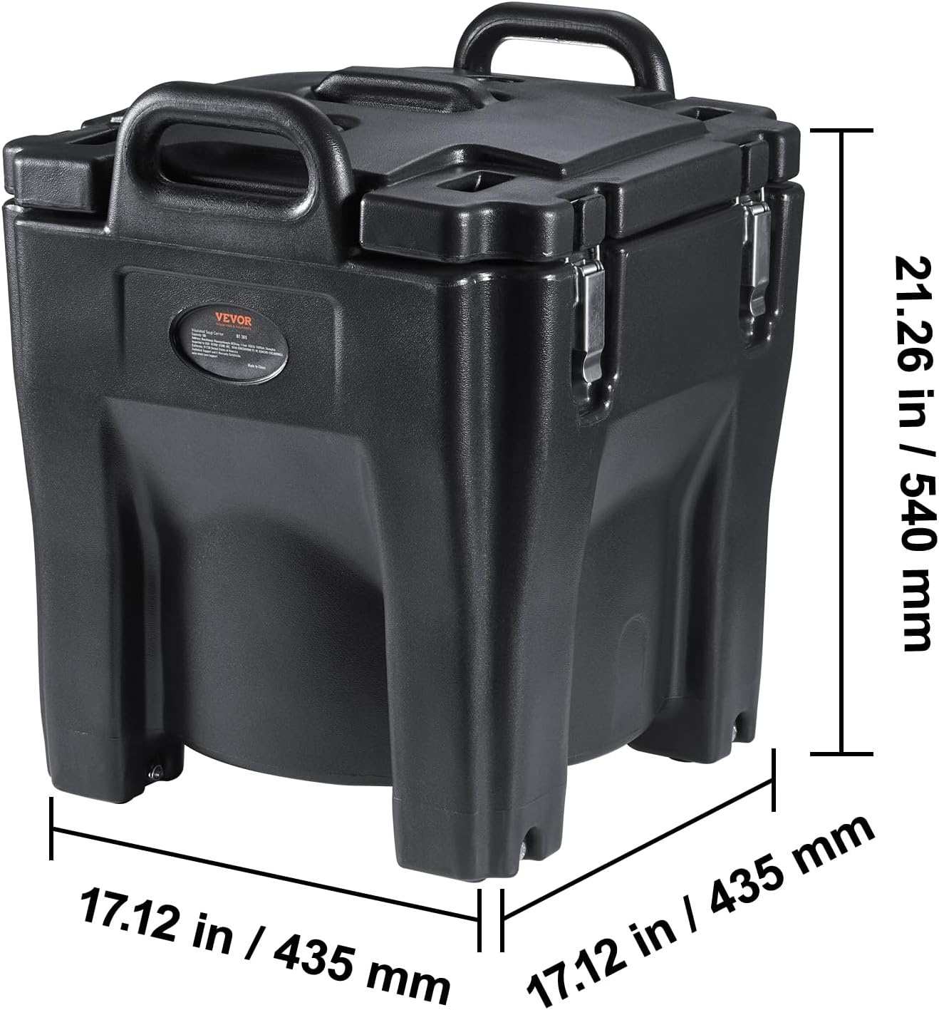 image:imageVEVOR Insulated Food Pan Carrier 127 Qt Hot Box for Catering LLDPE Food Box Carrier wDouble Buckles Front Loading Food Warmer wHandles End Loader wWheels for Restaurant Canteen etc BlackBlack
