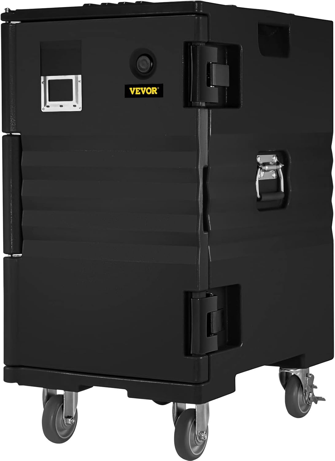 image:imageVEVOR Insulated Food Pan Carrier 127 Qt Hot Box for Catering LLDPE Food Box Carrier wDouble Buckles Front Loading Food Warmer wHandles End Loader wWheels for Restaurant Canteen etc BlackBlack