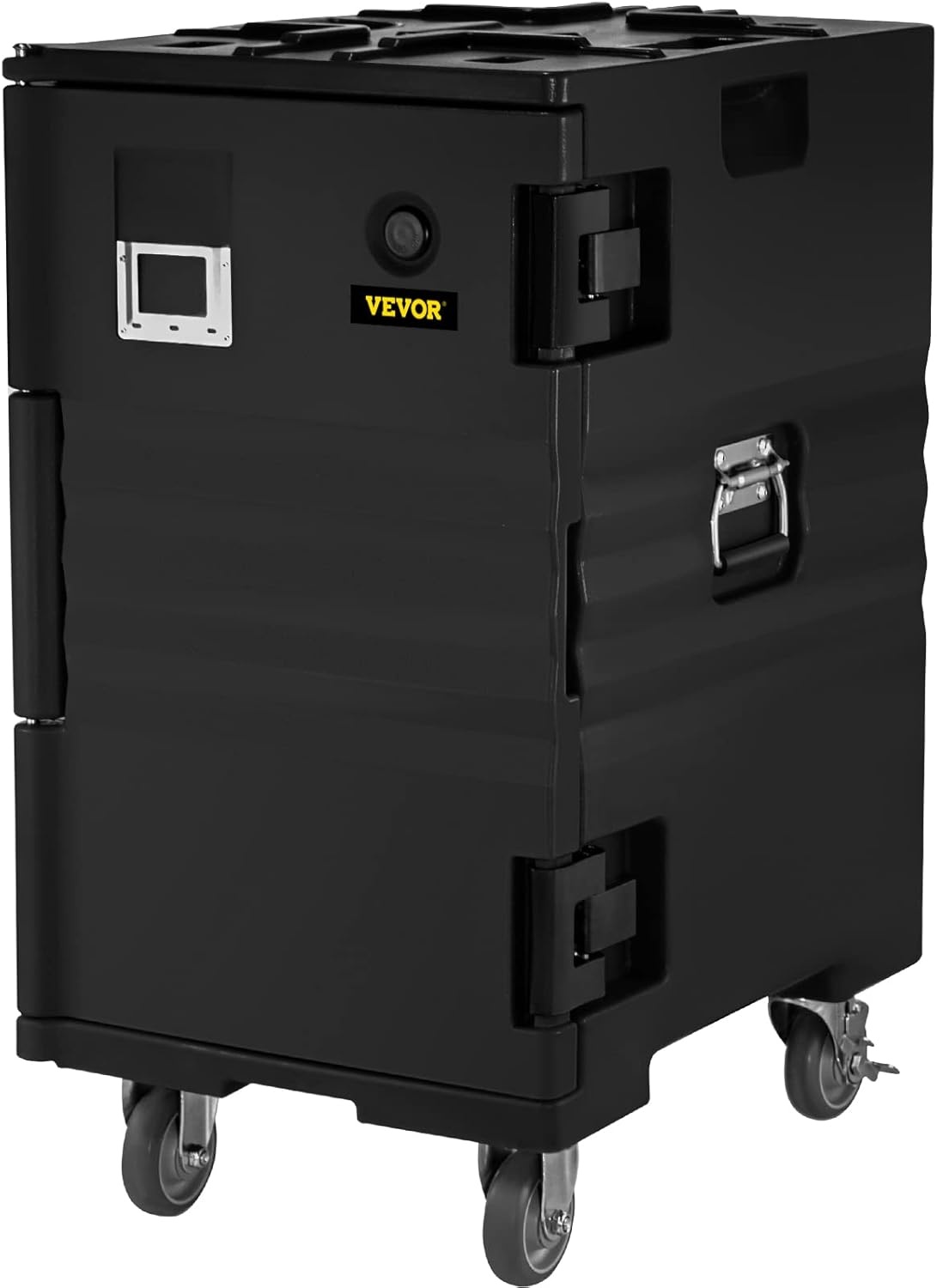 image:imageVEVOR Insulated Food Pan Carrier 127 Qt Hot Box for Catering LLDPE Food Box Carrier wDouble Buckles Front Loading Food Warmer wHandles End Loader wWheels for Restaurant Canteen etc BlackBlack