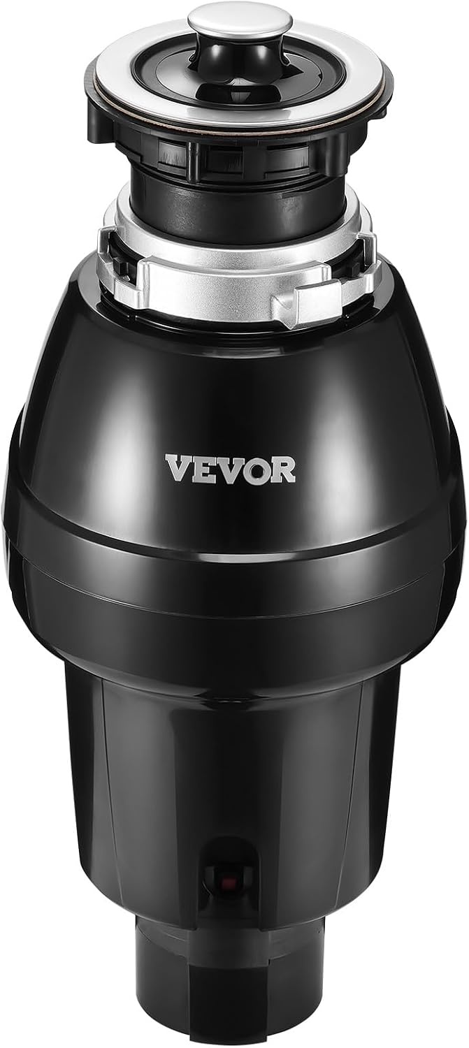 image:imageVEVOR JW301 Garbage 12HP 3450RPM DC Motor Continuous Feed Sink Disposer EZ Connect Food Waste Grinding System with Power Cord and Splash Guard for Kitchen Black34HP 3250RPM