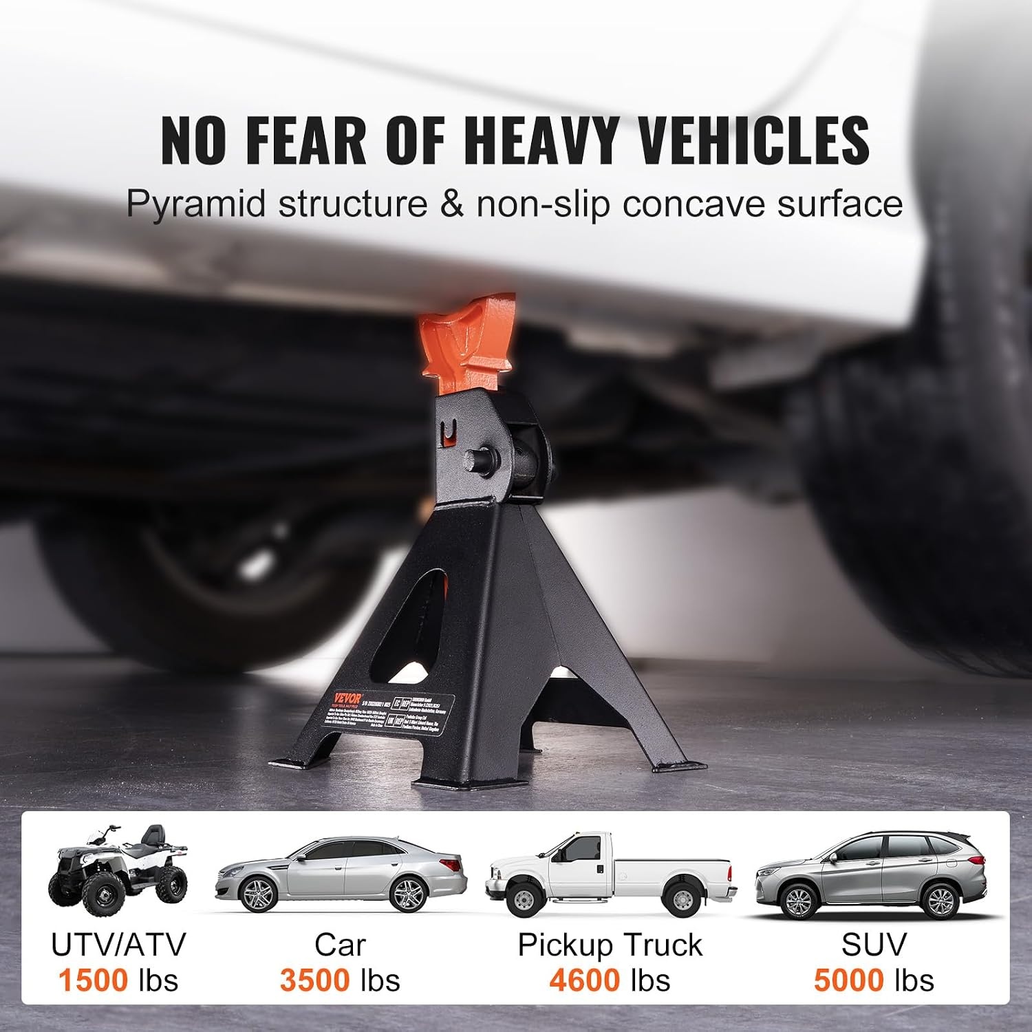 image:imageVEVOR Jack Stands 3 Ton 6000 lbs Capacity Car Jack Stands 108163 inch Adjustable Height for lifting SUV Pickup Truck Car and UTVATV Red 1 Pair 108163 inch Adjustable Height for Lifting SUV Pickup Truck Car and UTVATV Red3T Single Locking