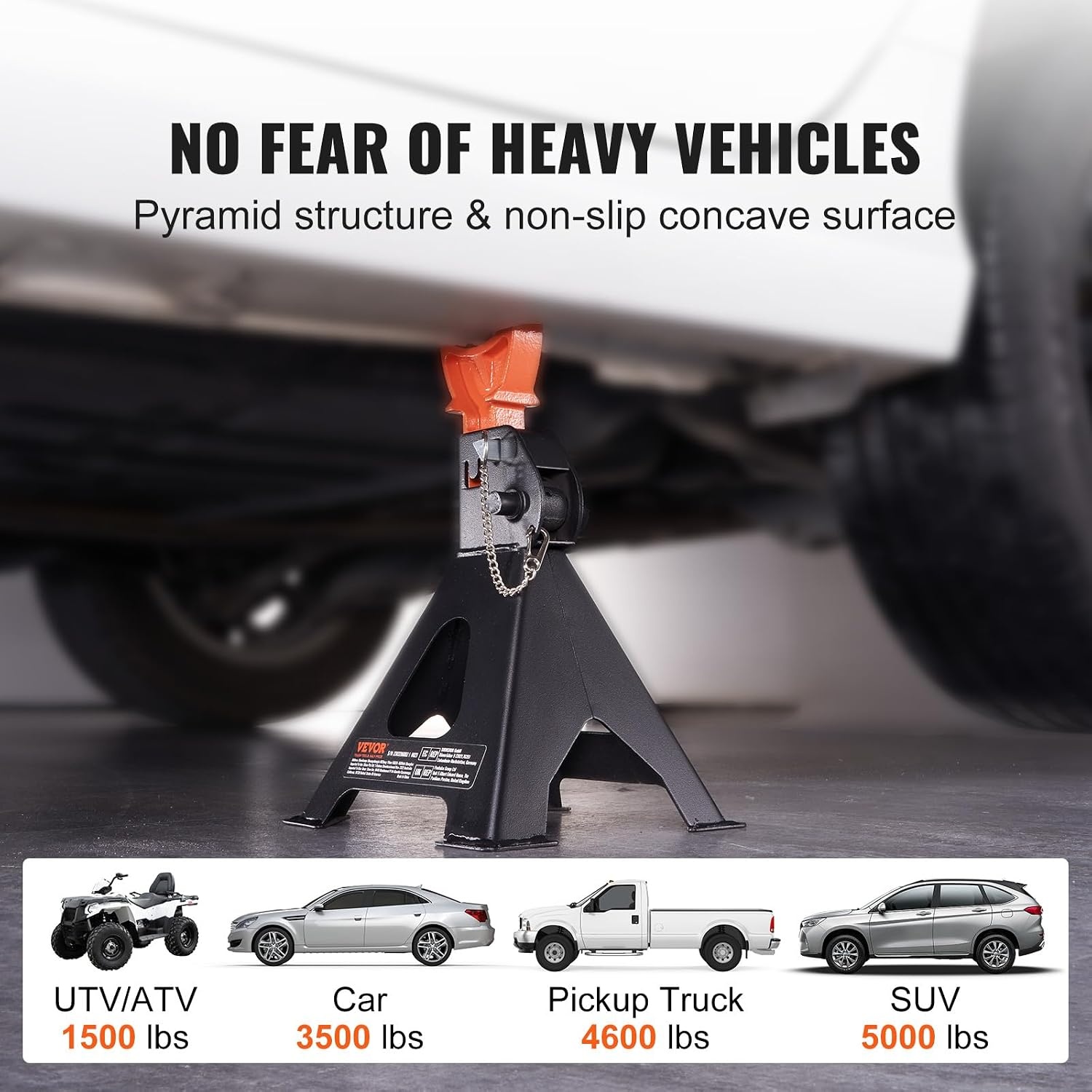 image:imageVEVOR Jack Stands 3 Ton 6000 lbs Capacity Car Jack Stands 108163 inch Adjustable Height for lifting SUV Pickup Truck Car and UTVATV Red 1 Pair 108163 inch Adjustable Height for Lifting SUV Pickup Truck Car and UTVATV Red3T 2Locking