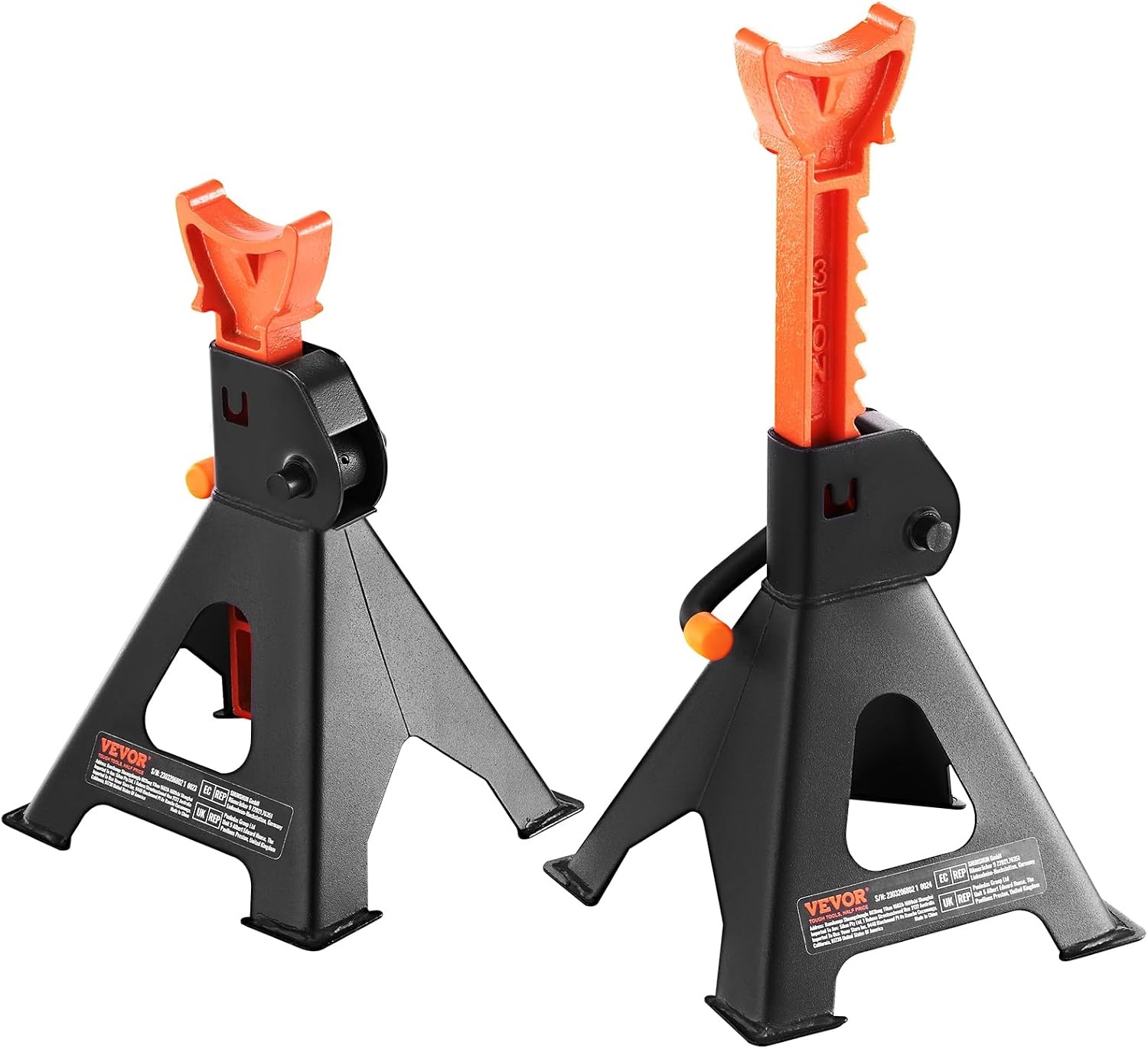 image:imageVEVOR Jack Stands 3 Ton 6000 lbs Capacity Car Jack Stands 108163 inch Adjustable Height for lifting SUV Pickup Truck Car and UTVATV Red 1 Pair 108163 inch Adjustable Height for Lifting SUV Pickup Truck Car and UTVATV Red3T Single Locking