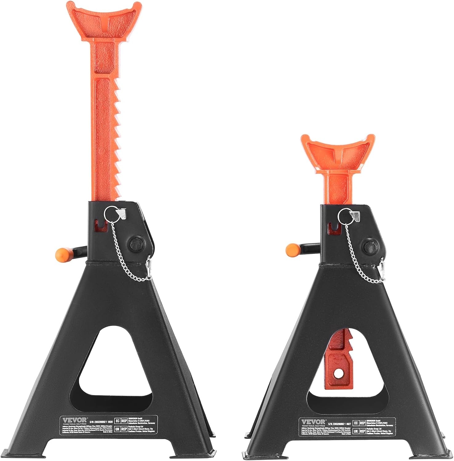 image:imageVEVOR Jack Stands 3 Ton 6000 lbs Capacity Car Jack Stands 108163 inch Adjustable Height for lifting SUV Pickup Truck Car and UTVATV Red 1 Pair 108163 inch Adjustable Height for Lifting SUV Pickup Truck Car and UTVATV Red6T 2Locking