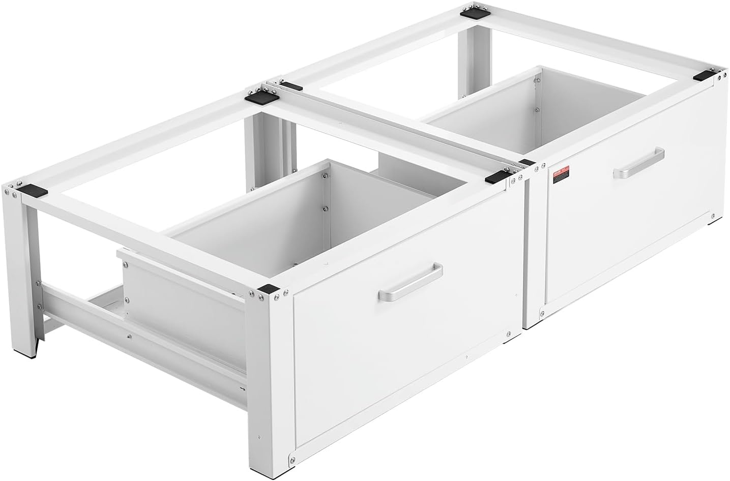 image:imageVEVOR Laundry Pedestal 161 in Height 275 x 275 in Washer and Dryer Pedestals with Storage Shelf 700 lbs Load Capacity NonSlip Feet Washing Machine Stand Universal Fit White 2 PackPedestal w Drawer 2 Pack